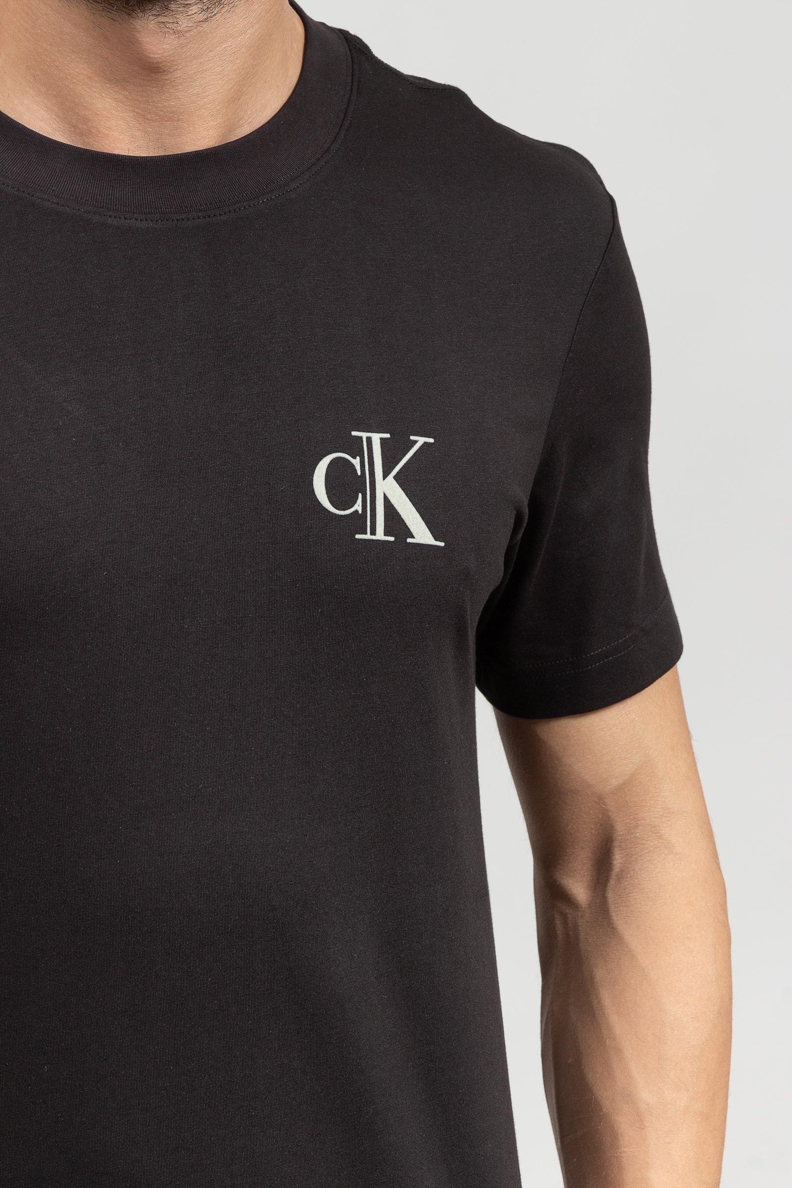 Calvin Klein High Shine Ck Institutional Erkek Bisiklet Yaka T-Shirt
