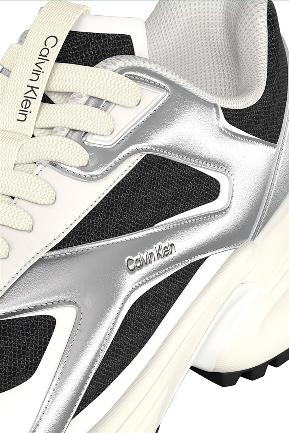 Calvin Klein Hike Run Ckstripe Mesh Met Kadın Sneaker Siyah