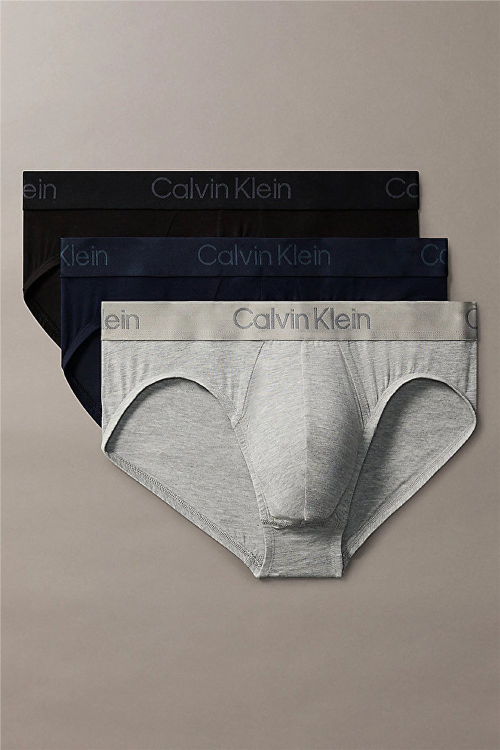 Calvin Klein Hip Brief 3Pk Erkek 3lü Boxer Mavi