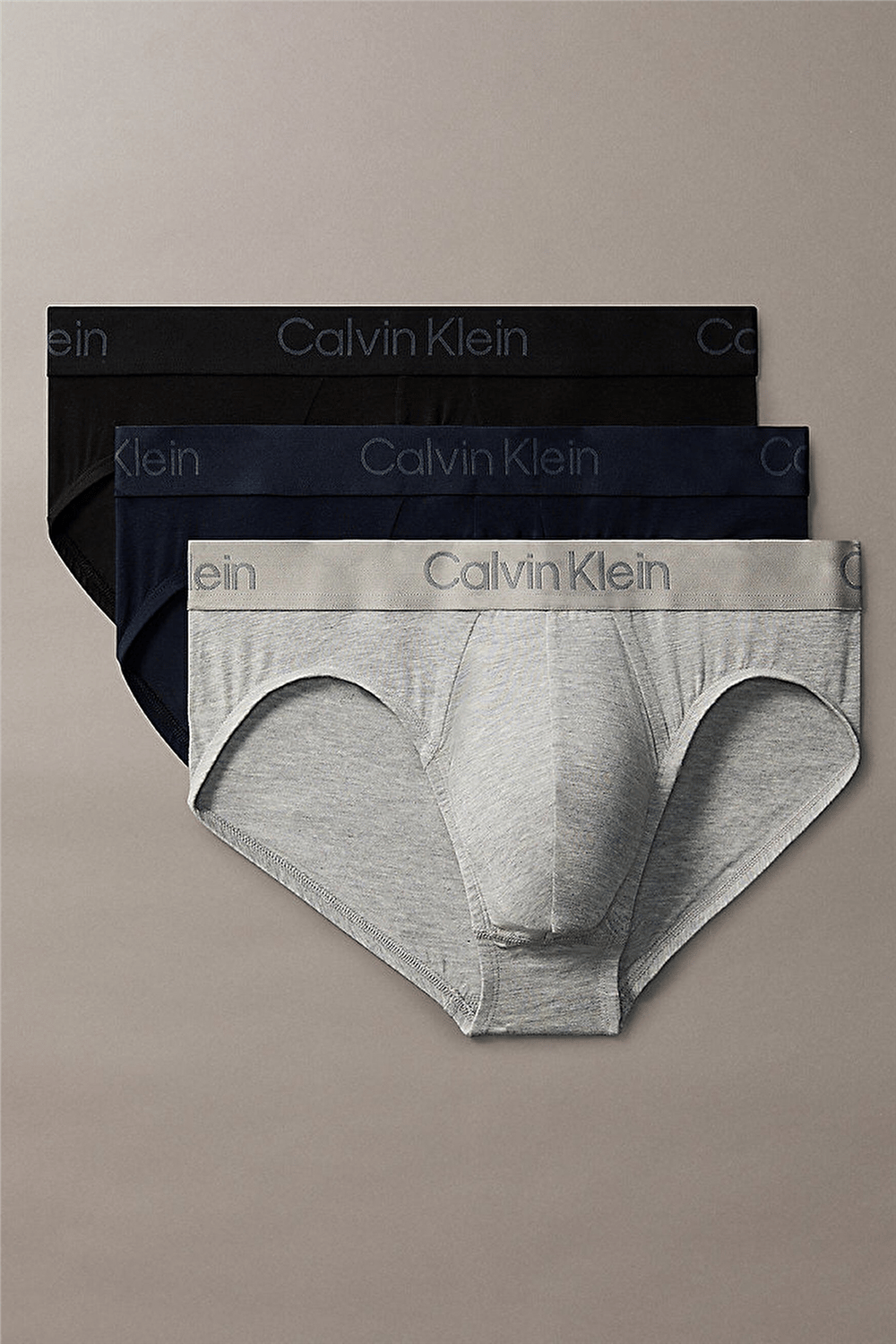 Calvin Klein Hip Brief 3Pk Erkek 3lü Boxer Mavi