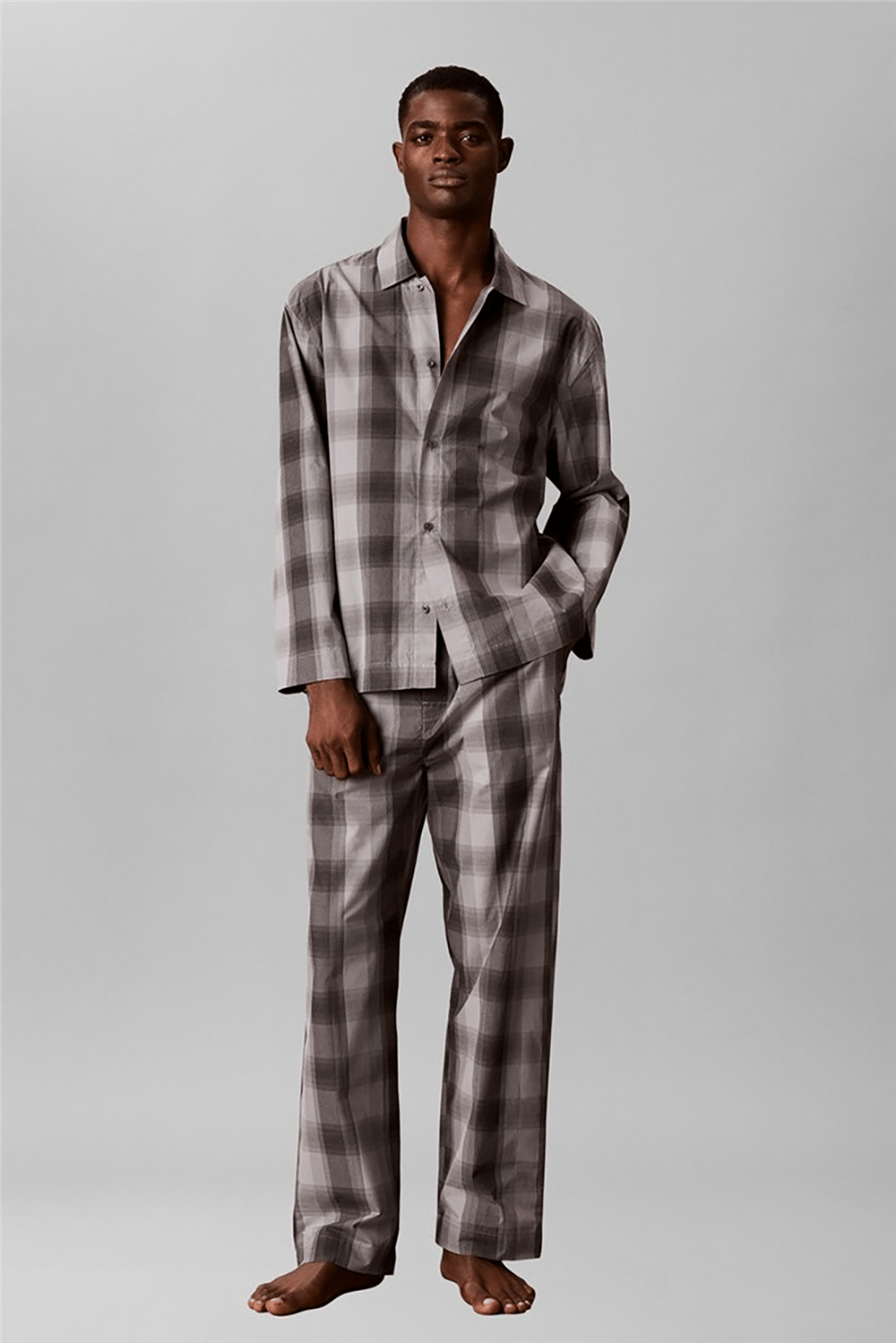 Calvin Klein Holiday Poplin L/S Button Down S Erkek Pijama Takımı