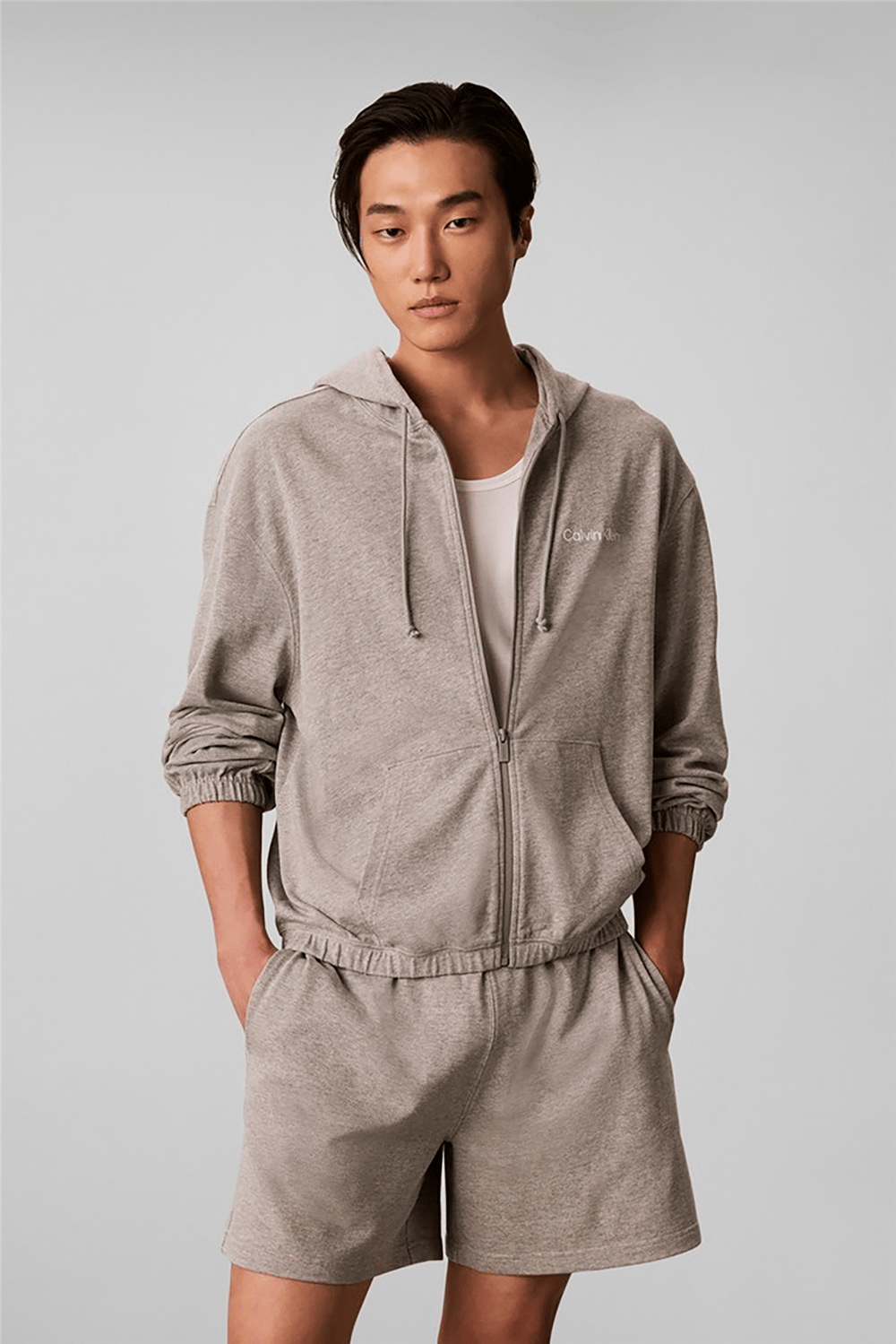 Calvin Klein Icon Essnl L/S Full Zıp Hoodıe Erkek Pijama Üstü Gri