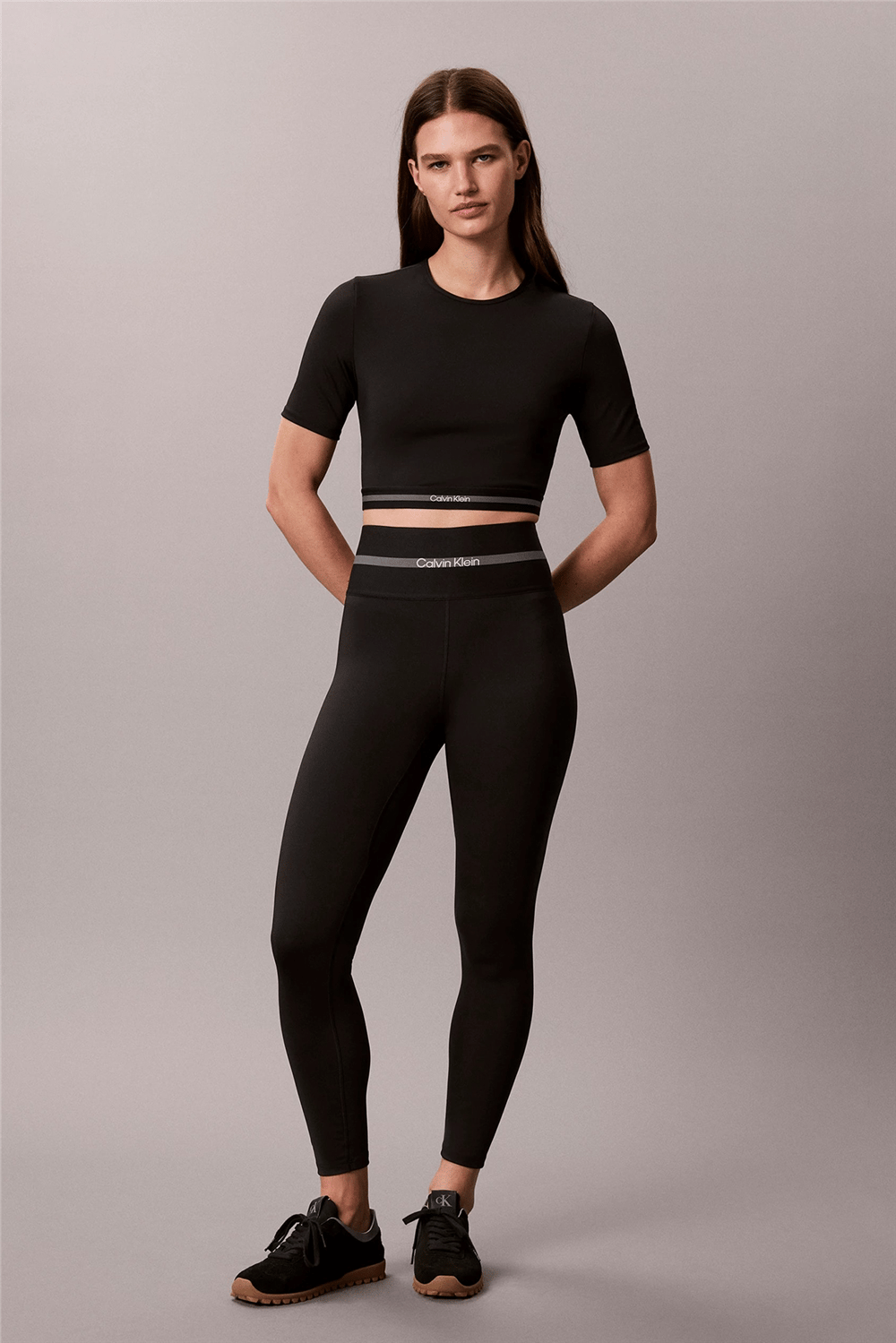 Calvin Klein Icon Sport Ss Tee Wıth Wb Kadın Bisiklet Yaka T-Shirt Siyah
