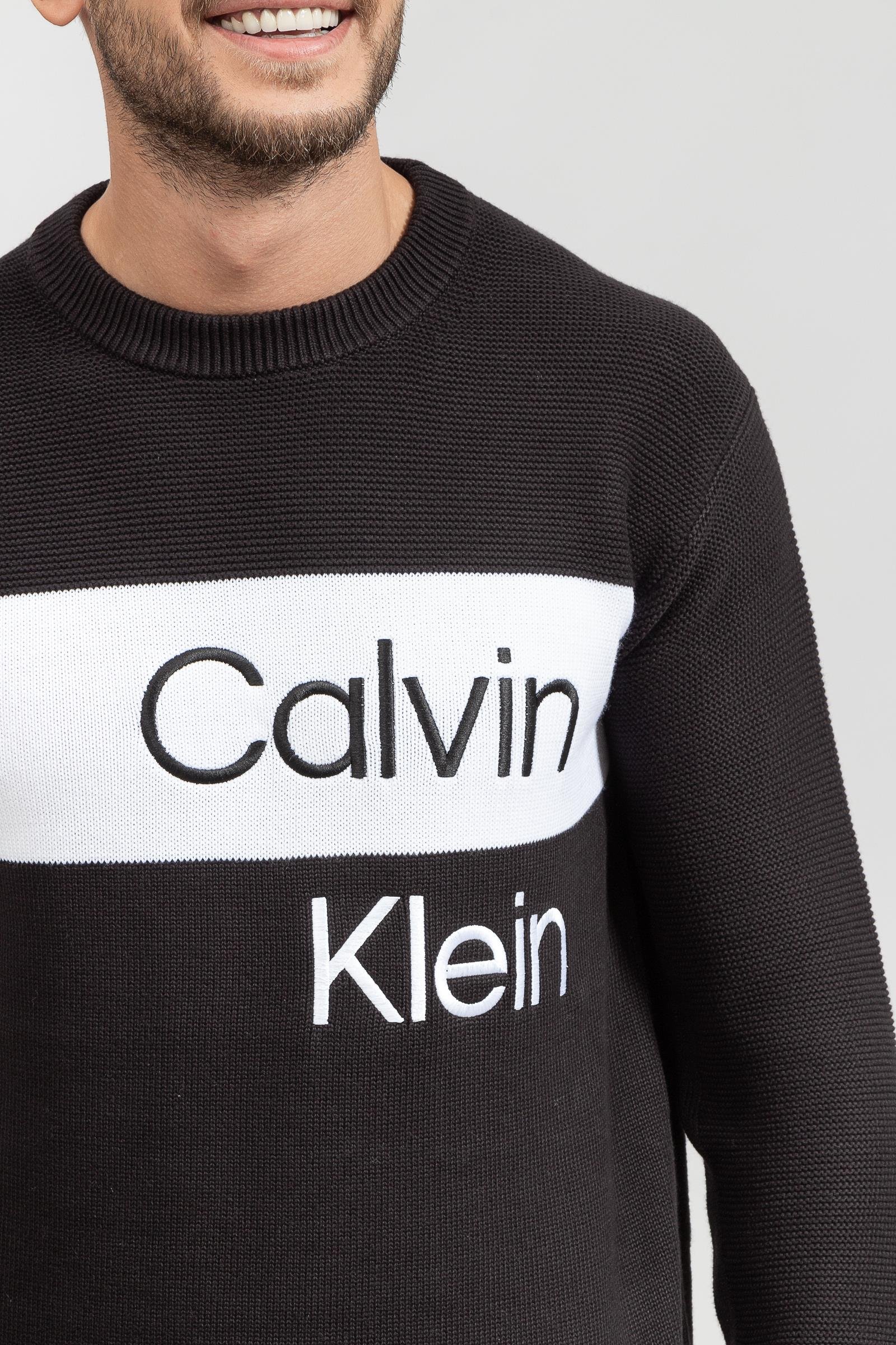 Calvin Klein Institutional Blocking Erkek Triko