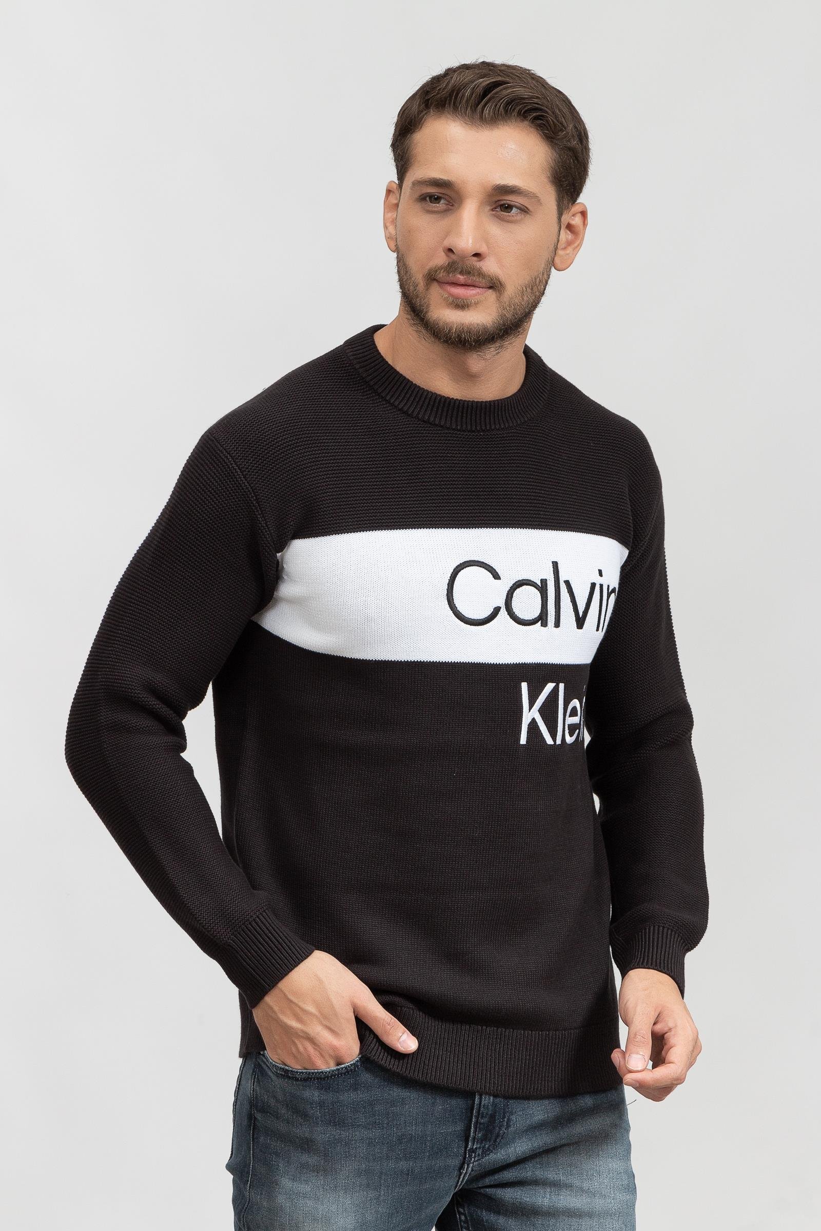 Calvin Klein Institutional Blocking Erkek Triko