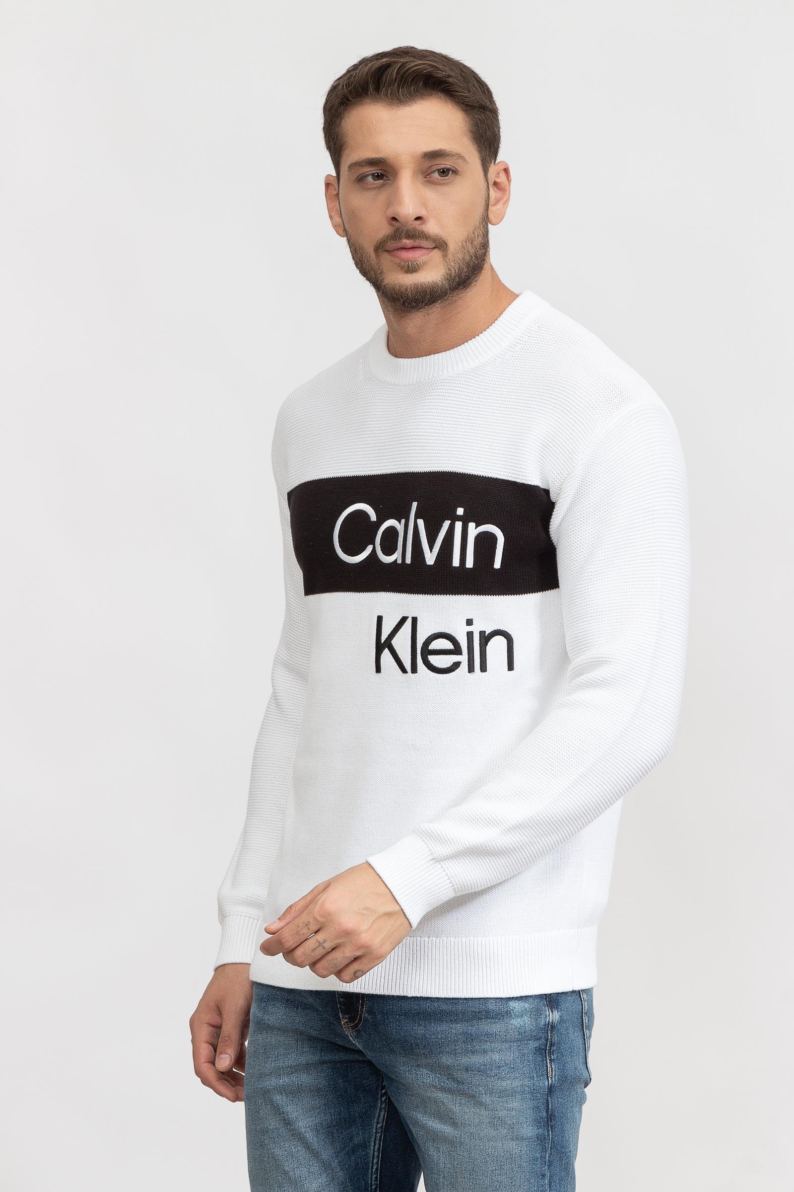 Calvin Klein Institutional Blocking Erkek Triko