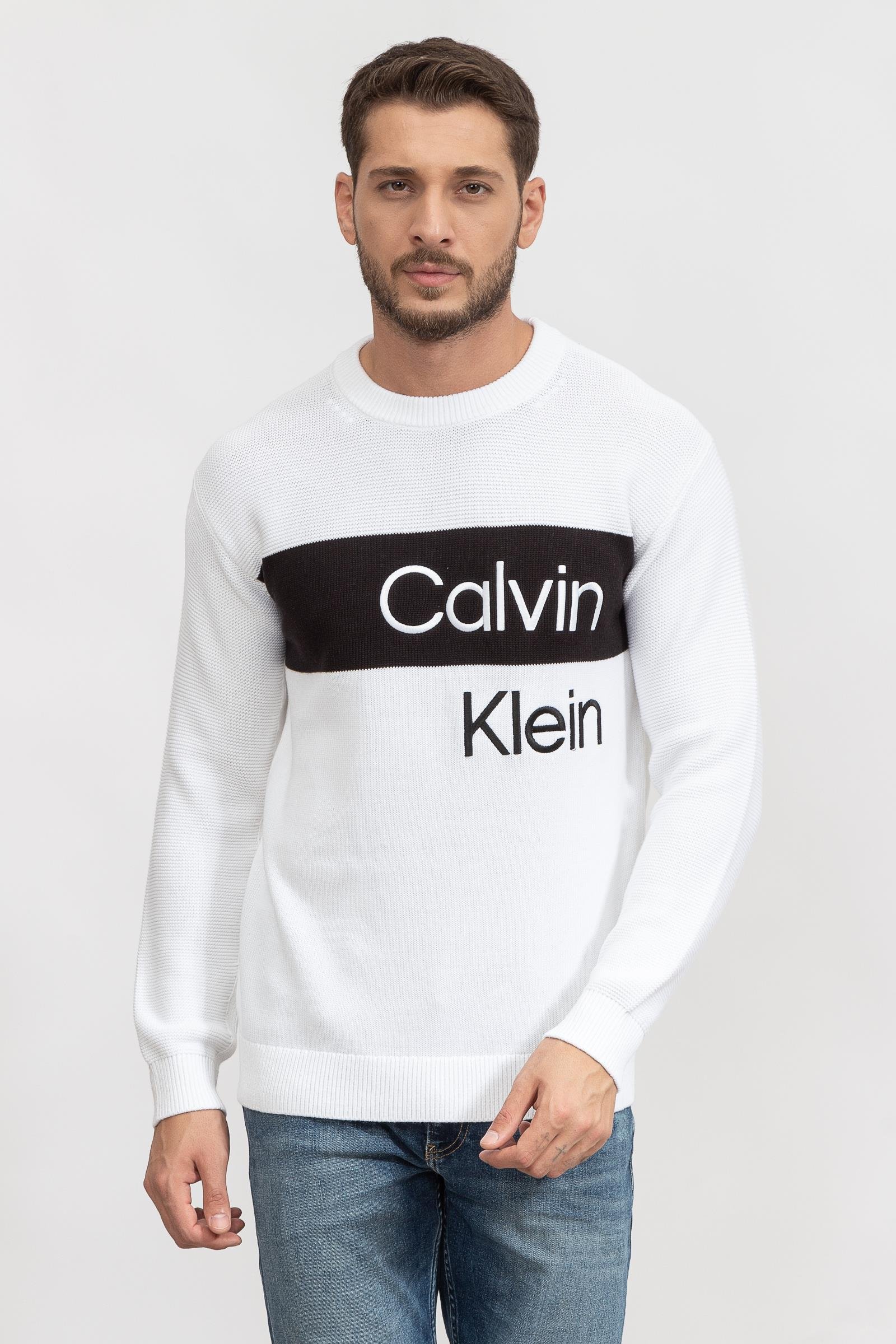 Calvin Klein Institutional Blocking Erkek Triko