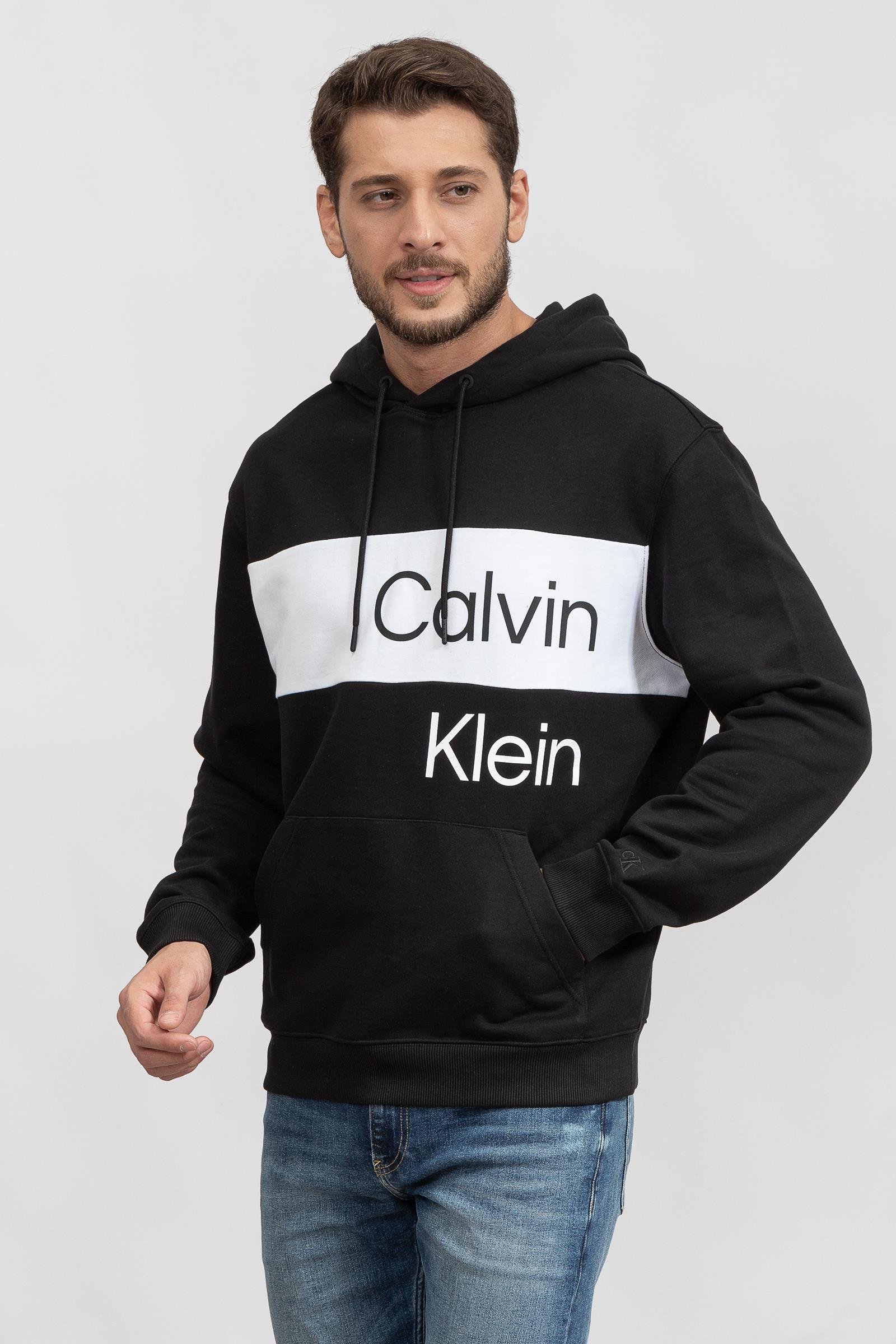 Calvin Klein Institutional Blocking Hoodie Erkek Kapüşonlu Sweatshirt