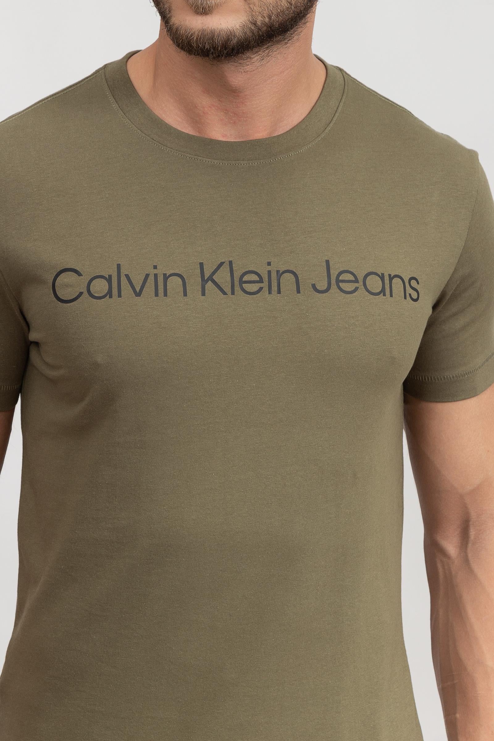 Calvin Klein Institutional Logo Slim Erkek Bisiklet Yaka T-Shirt