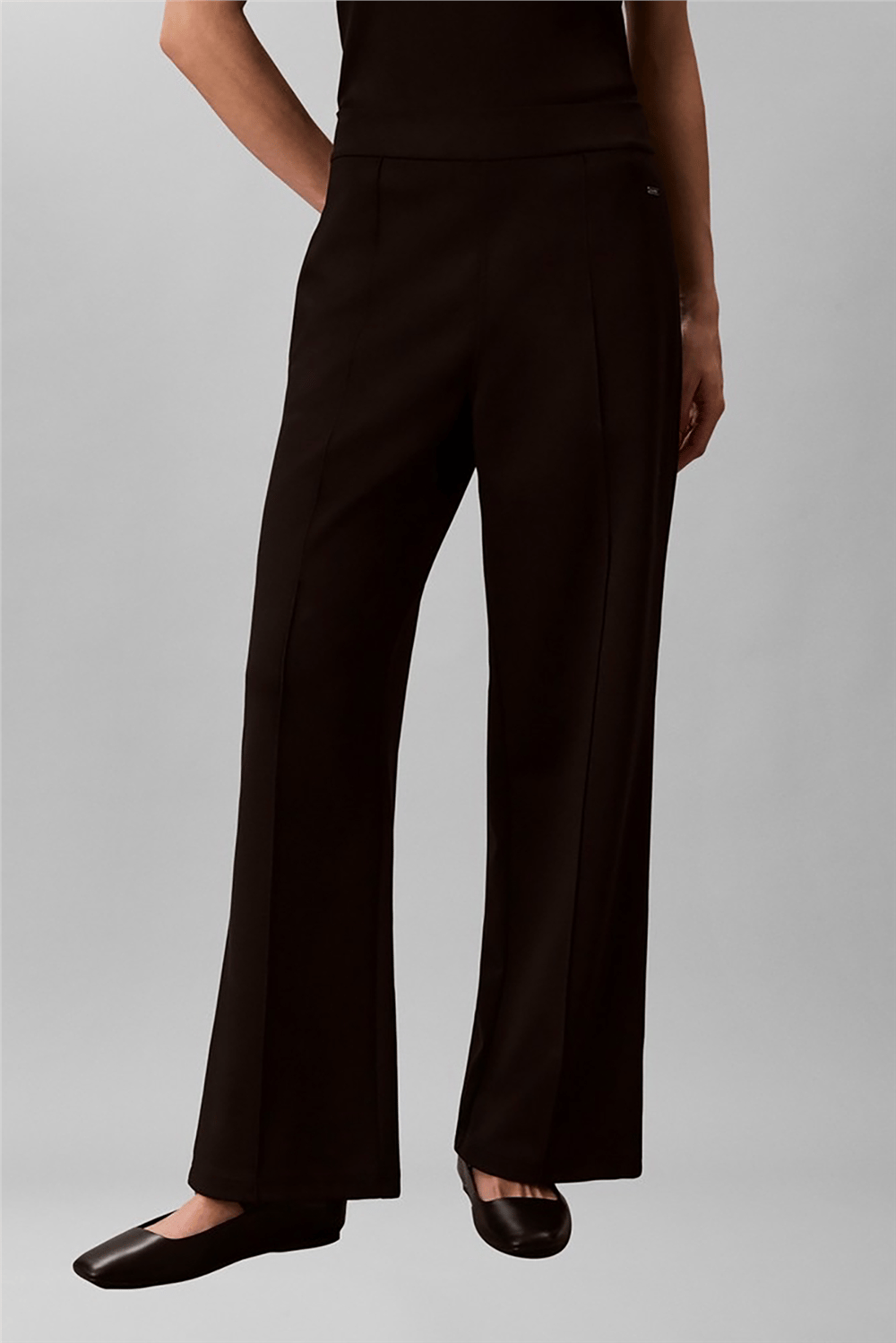 Calvin Klein Interlock Wıde Leg Pull On Pant Kadın Pantolon Siyah