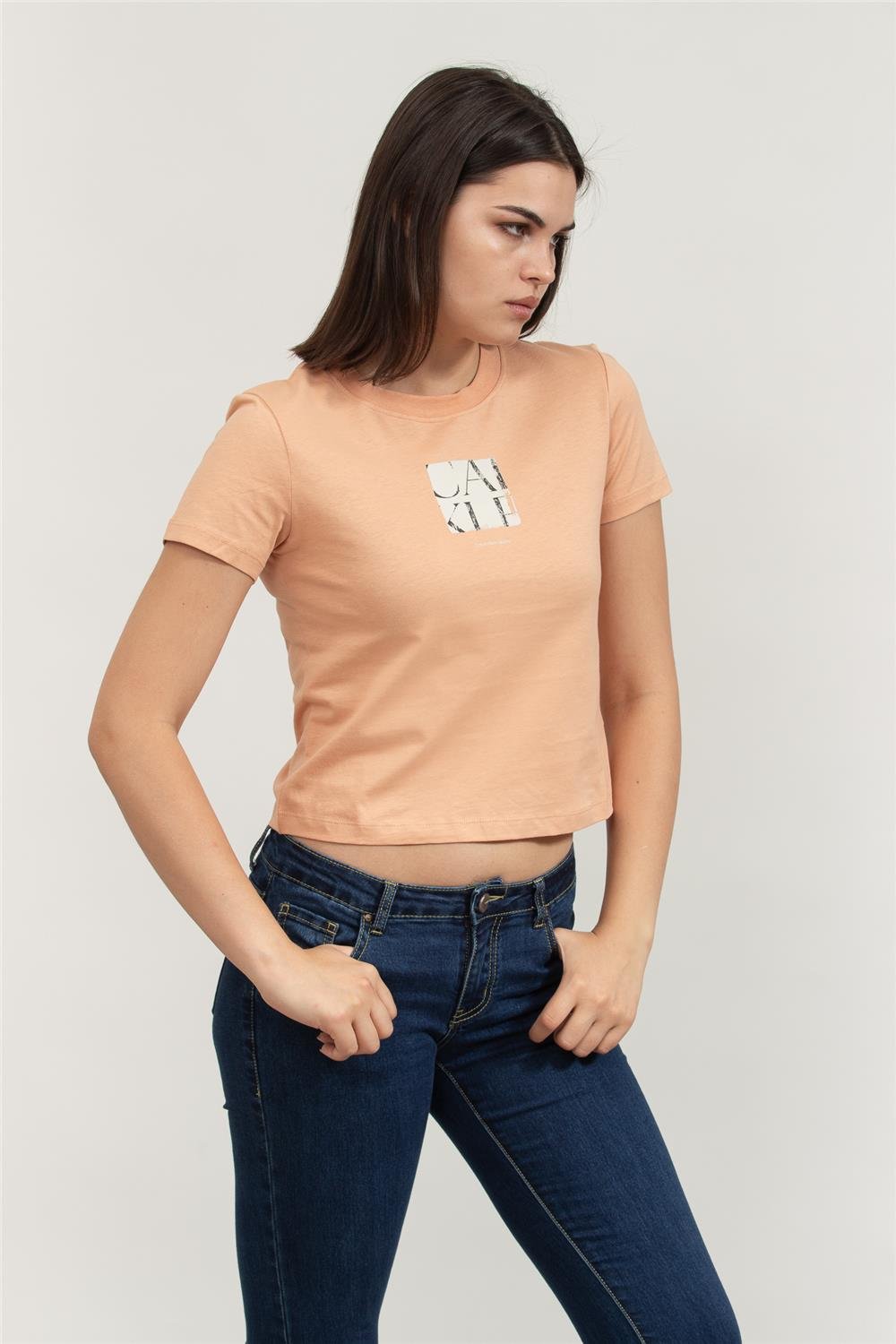 Calvin Klein Kadın Bisiklet Yaka T-Shirt