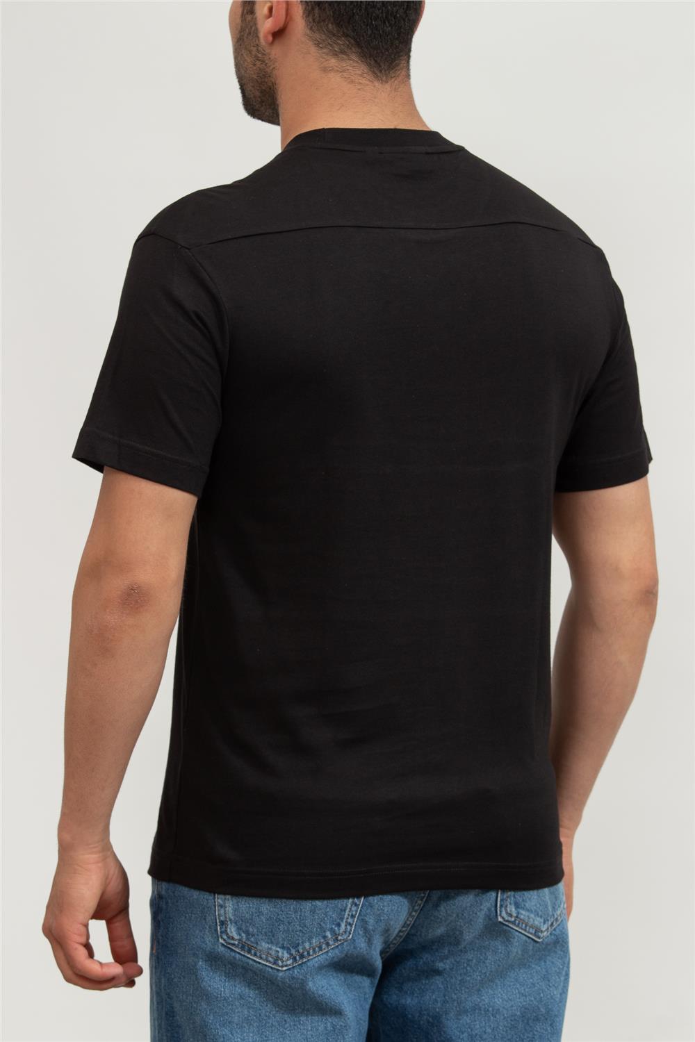 Calvin Klein Layered Gel Logo Erkek Bisiklet Yaka T-Shirt