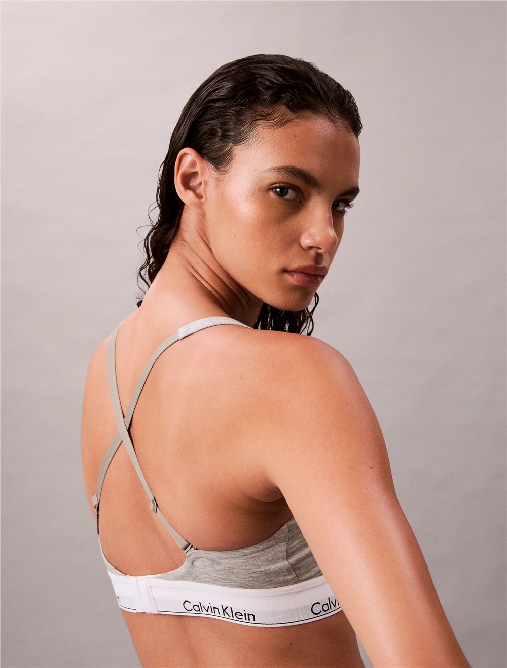 Calvin Klein Lightly Lined Bralette Kadın Sütyen Gri