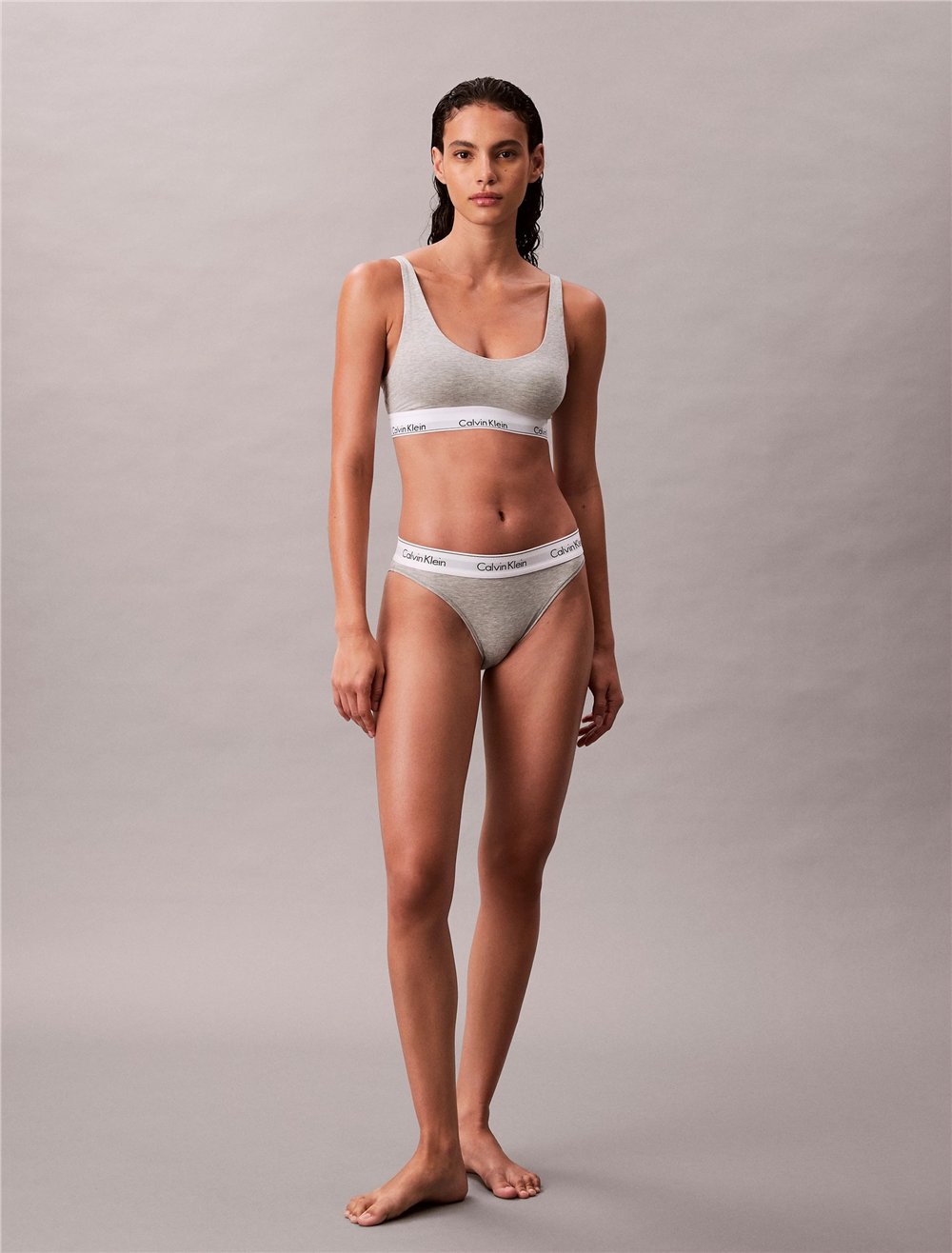 Calvin Klein Lightly Lined Bralette Kadın Sütyen Gri