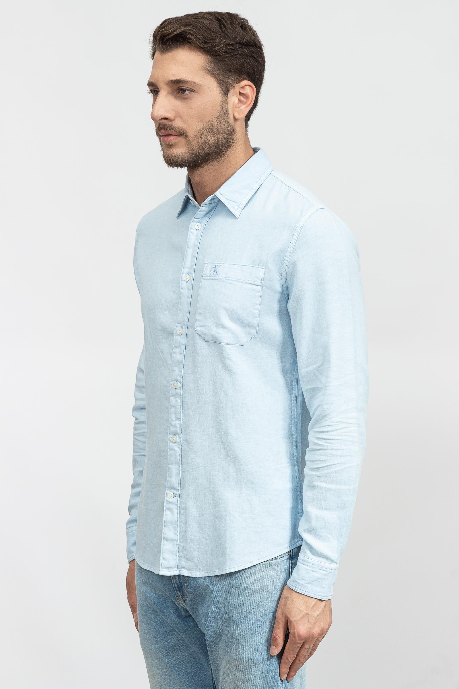 Calvin Klein Linen Blend Shirt Erkek Gömlek