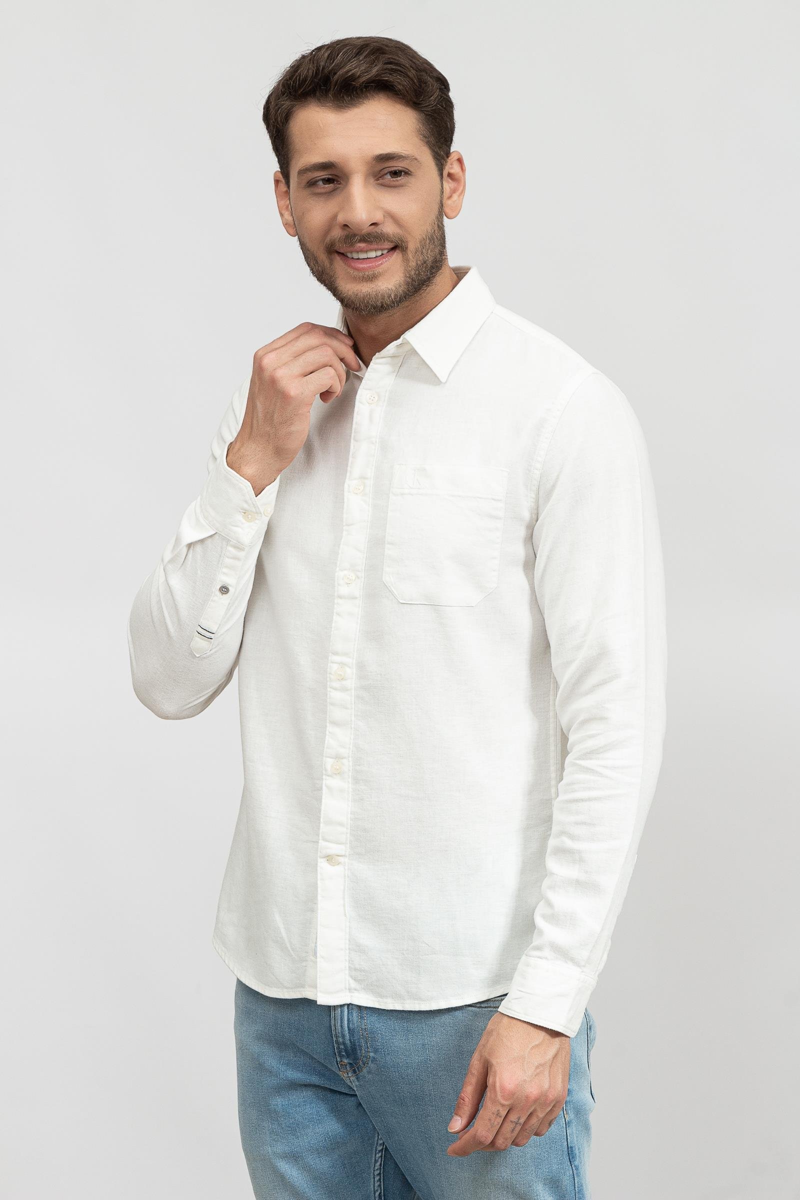 Calvin Klein Linen Blend Shirt Erkek Gömlek