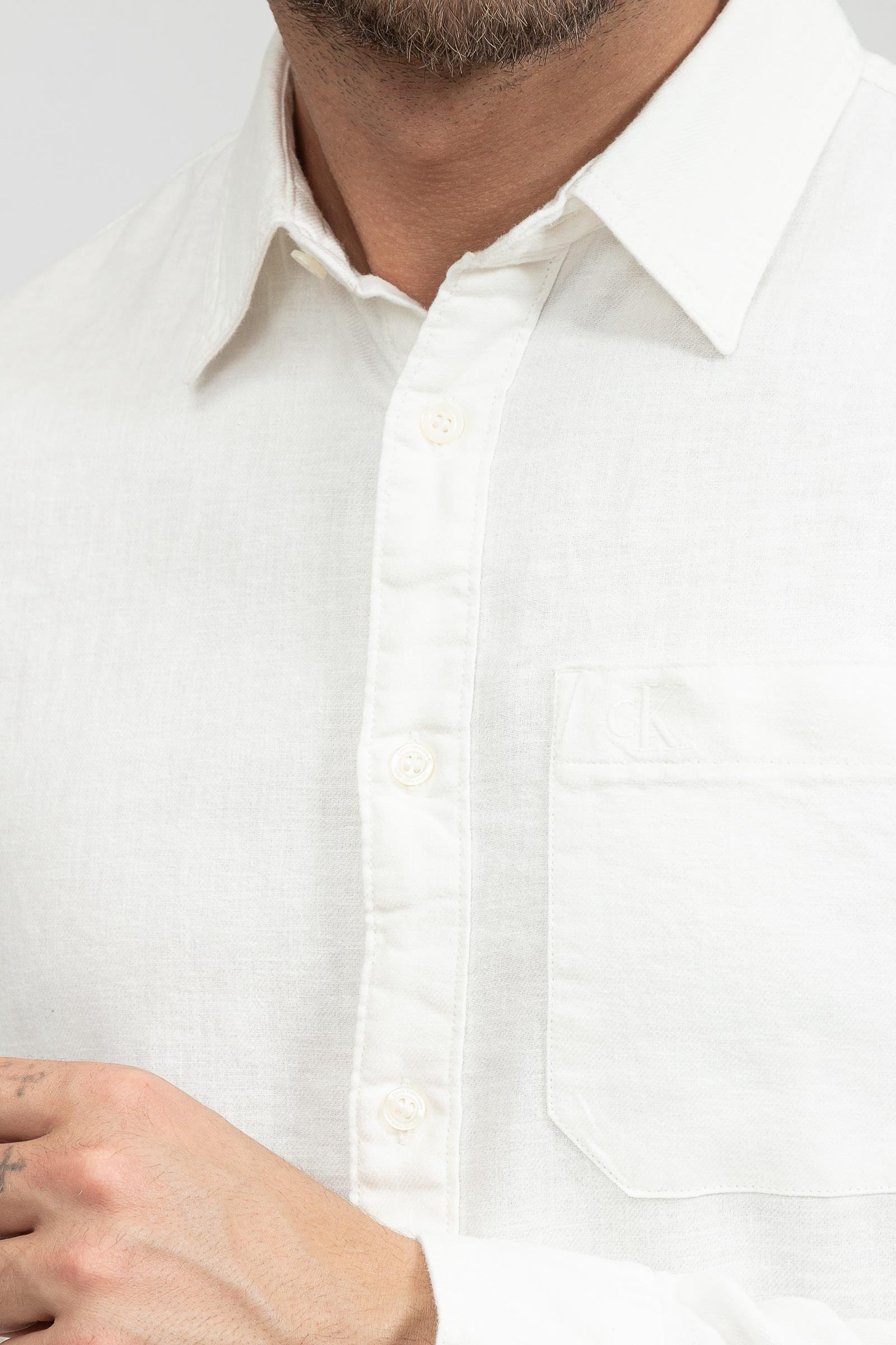 Calvin Klein Linen Blend Shirt Erkek Gömlek