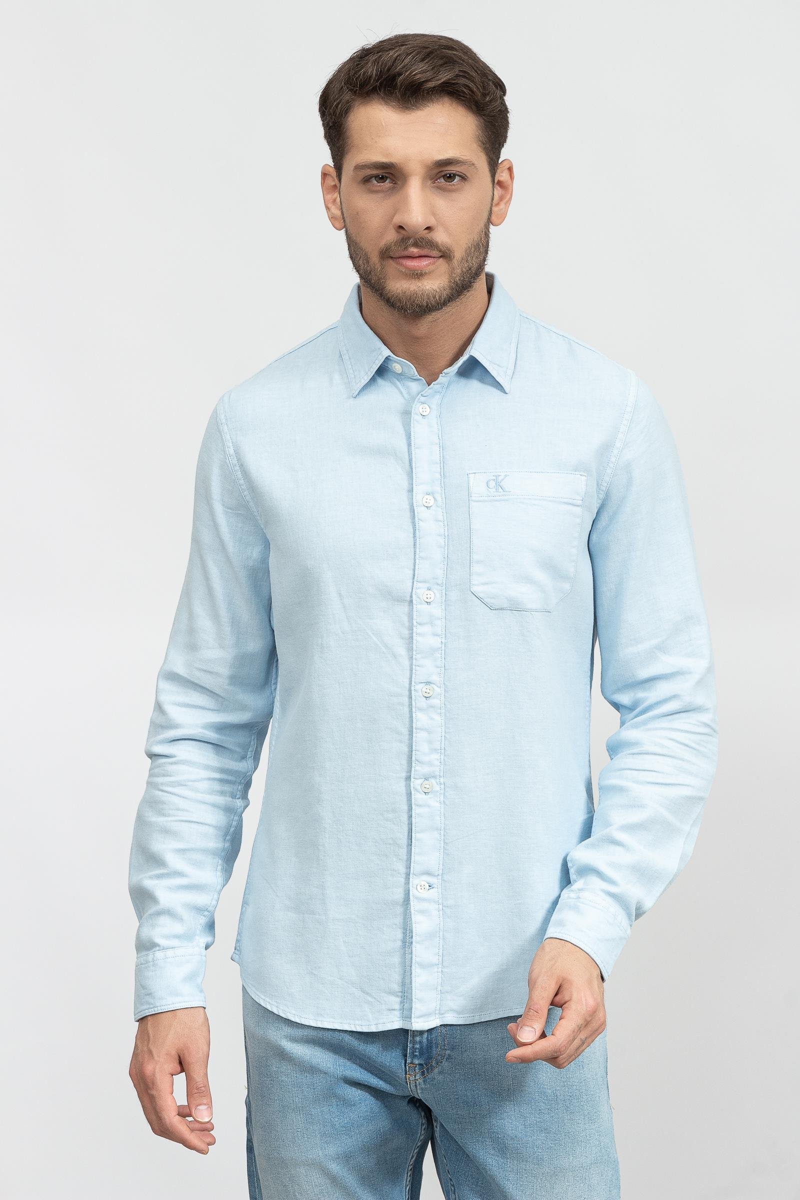 Calvin Klein Linen Blend Shirt Erkek Gömlek