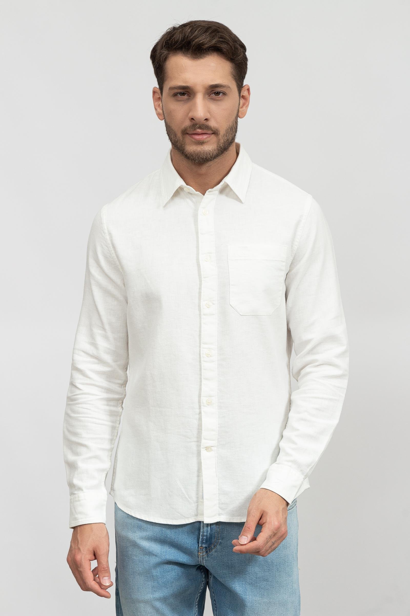 Calvin Klein Linen Blend Shirt Erkek Gömlek