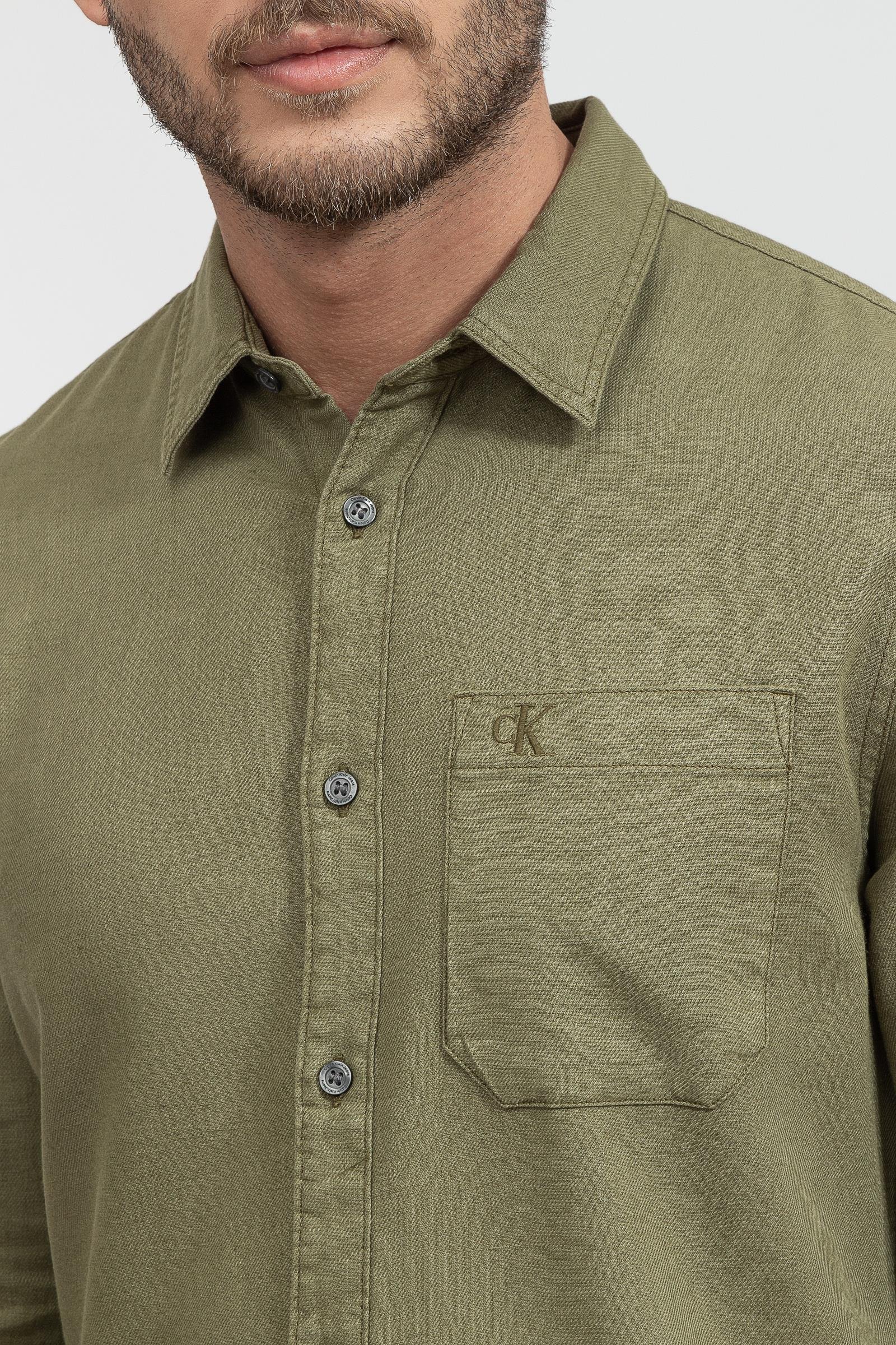 Calvin Klein Linen Blend Shirt Erkek Gömlek