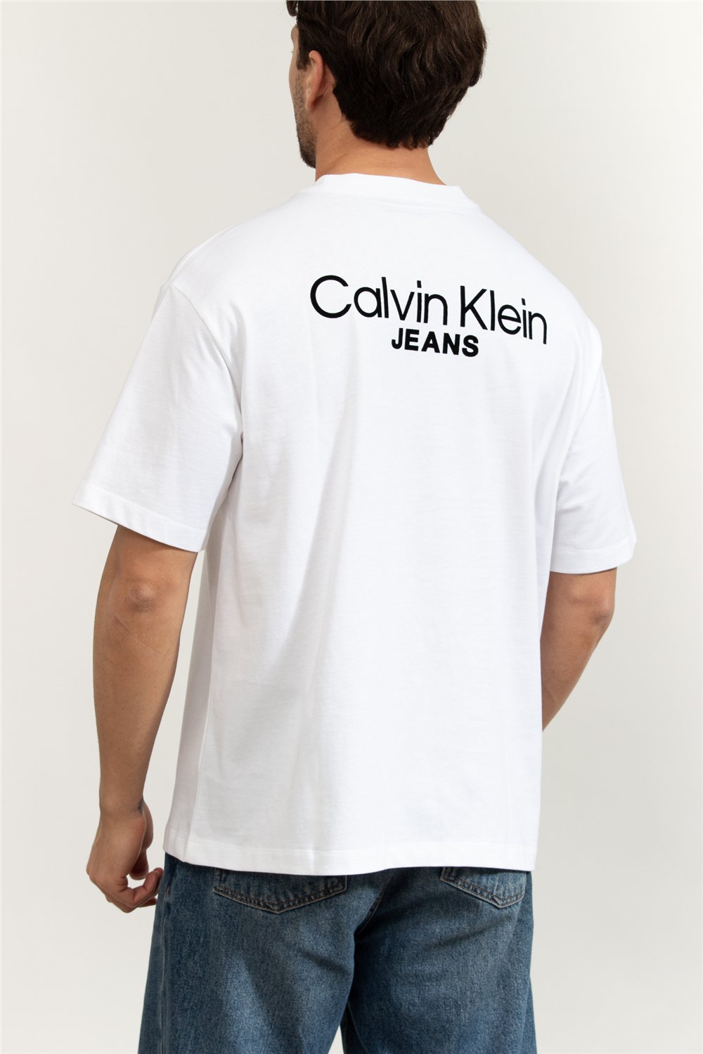 Calvin Klein Logo Back Print T-Shirt Erkek Bisiklet Yaka T-Shirt