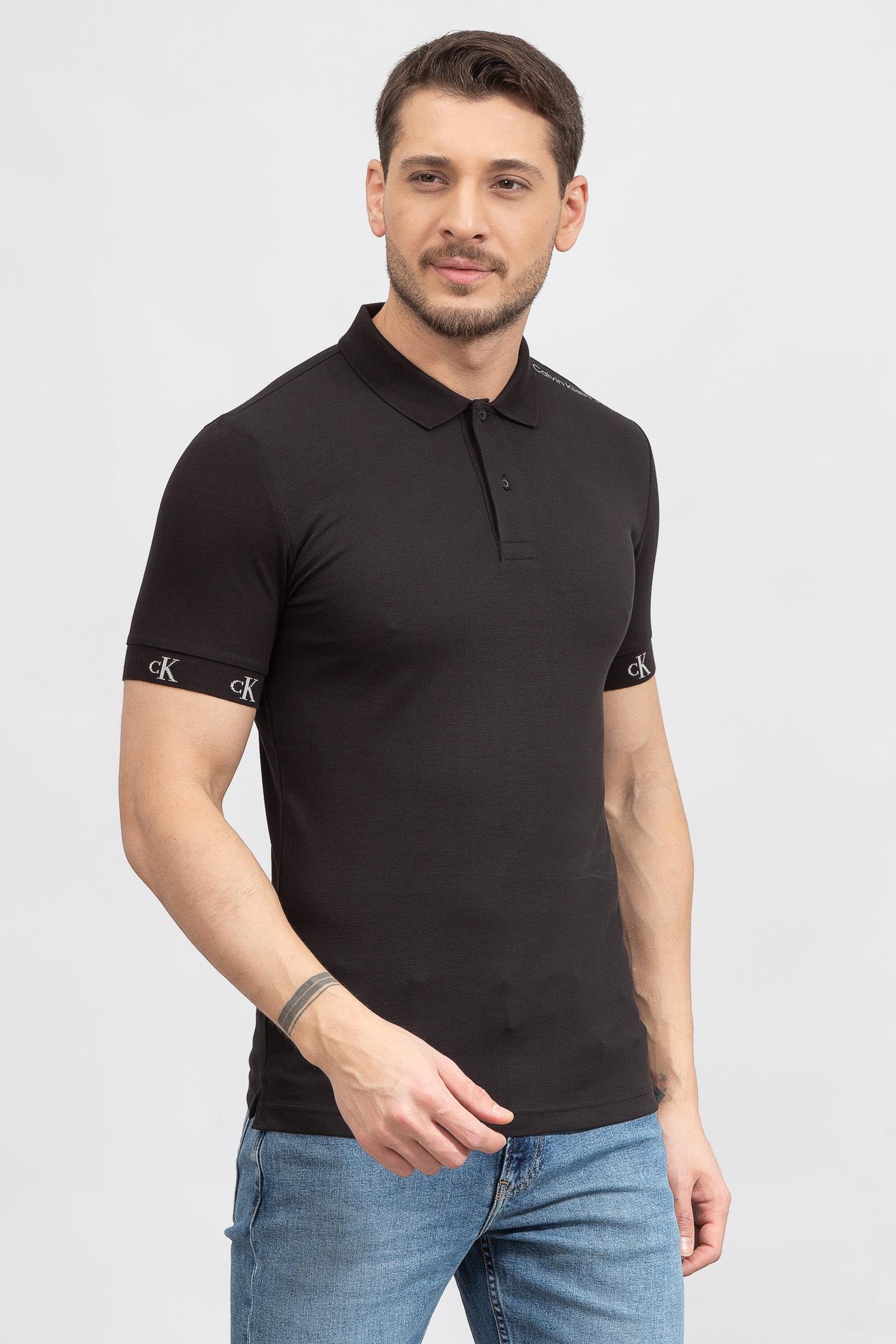 Calvin Klein Logo Jacquard Erkek Polo Yaka T-Shirt