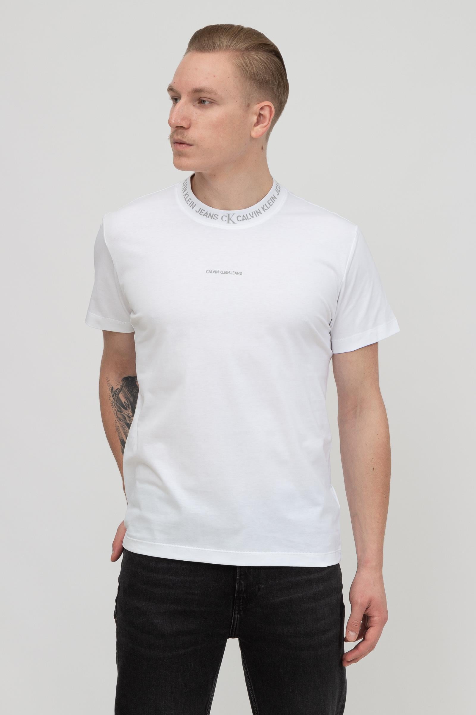 Calvin Klein Logo Jacquard Tee Erkek Bisiklet Yaka T-Shirt