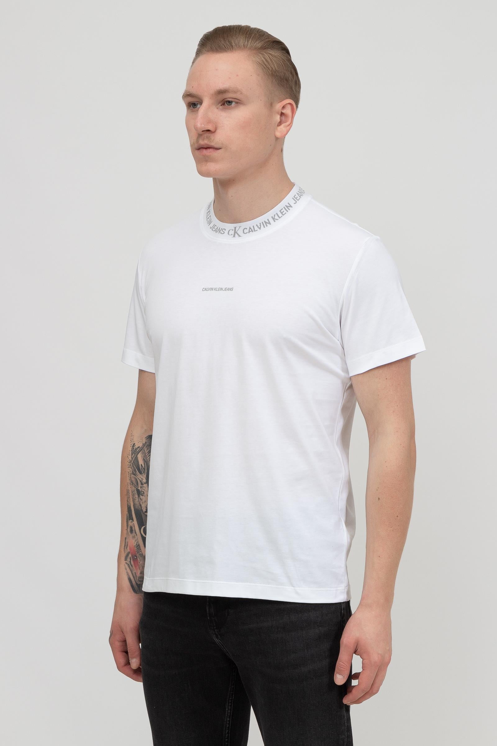 Calvin Klein Logo Jacquard Tee Erkek Bisiklet Yaka T-Shirt