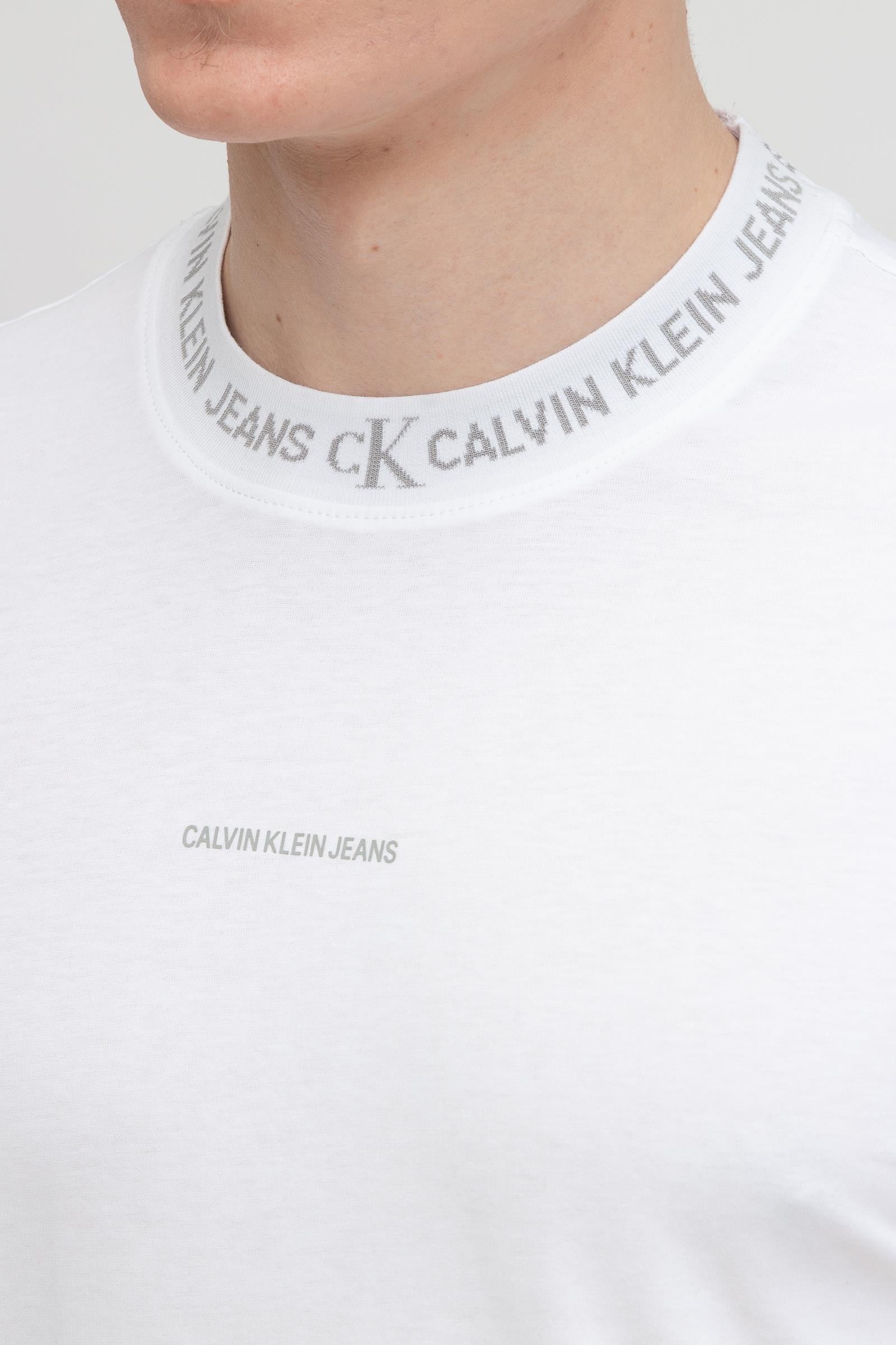 Calvin Klein Logo Jacquard Tee Erkek Bisiklet Yaka T-Shirt