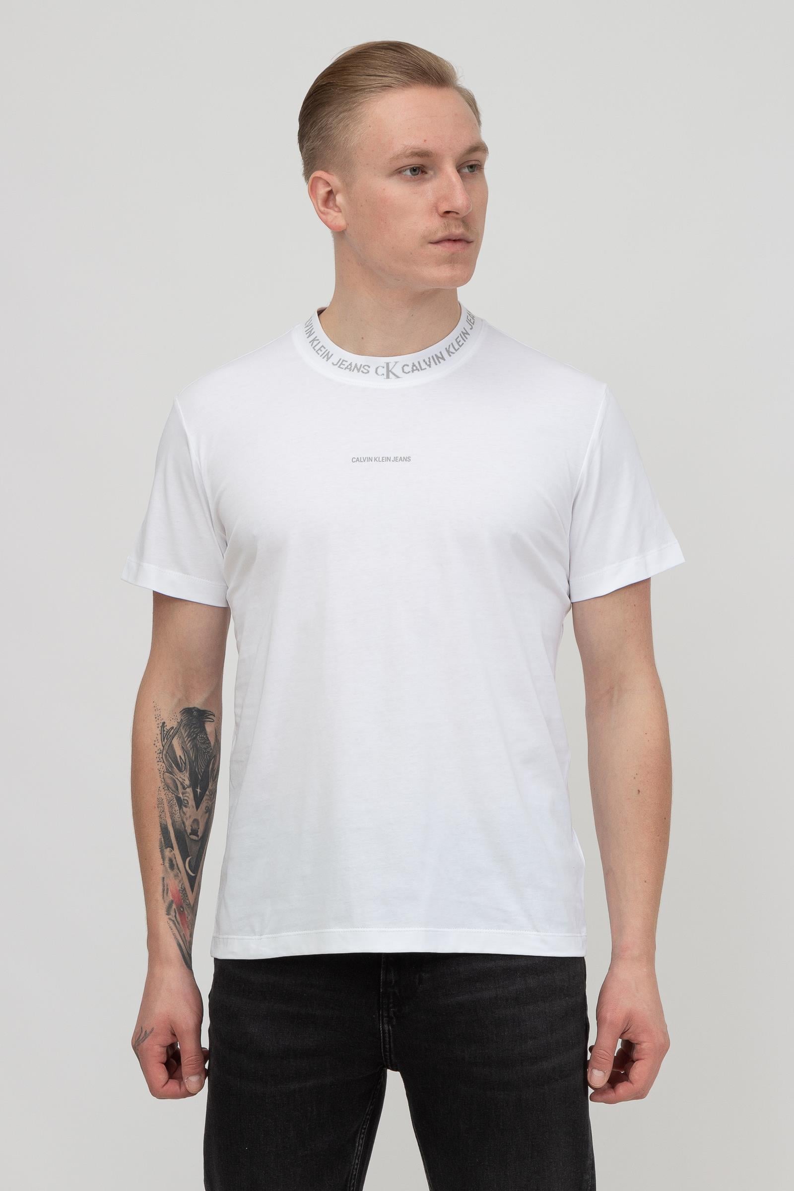 Calvin Klein Logo Jacquard Tee Erkek Bisiklet Yaka T-Shirt