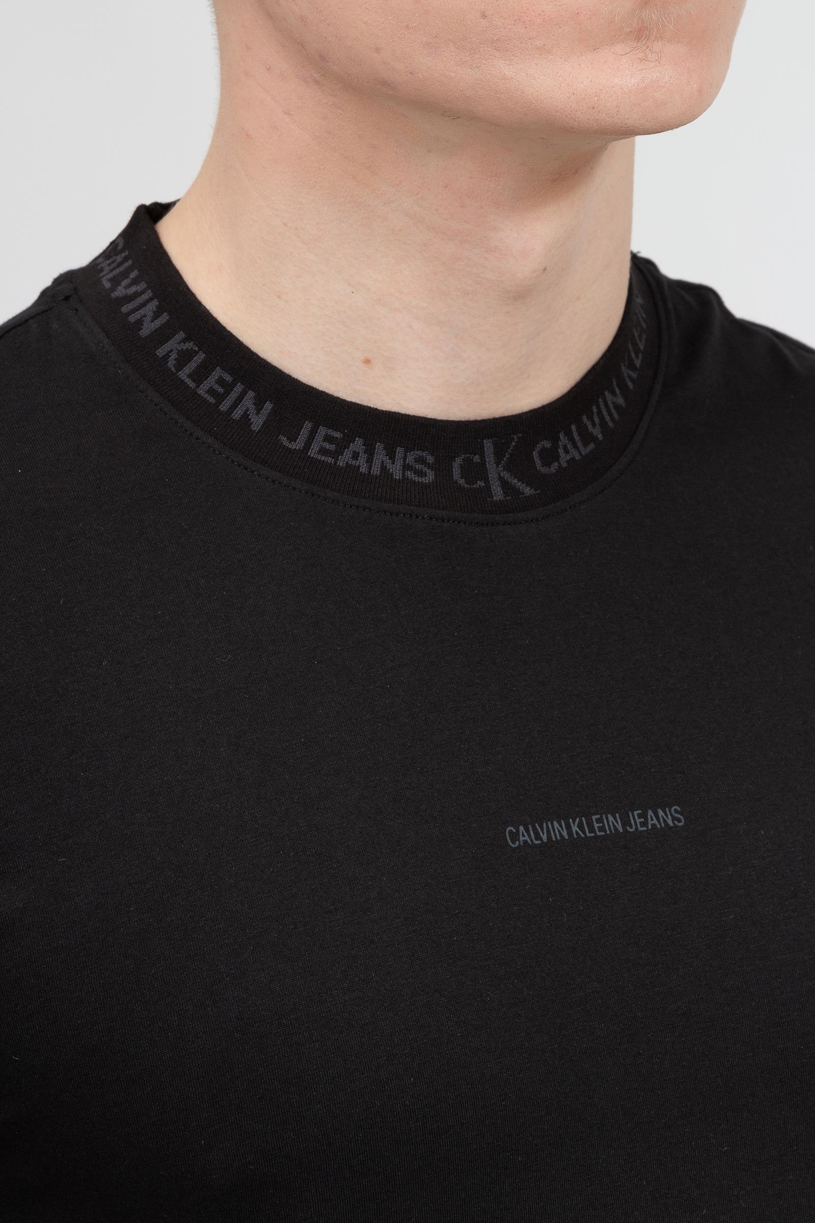 Calvin Klein Logo Jacquard Tee Erkek Bisiklet Yaka T-Shirt