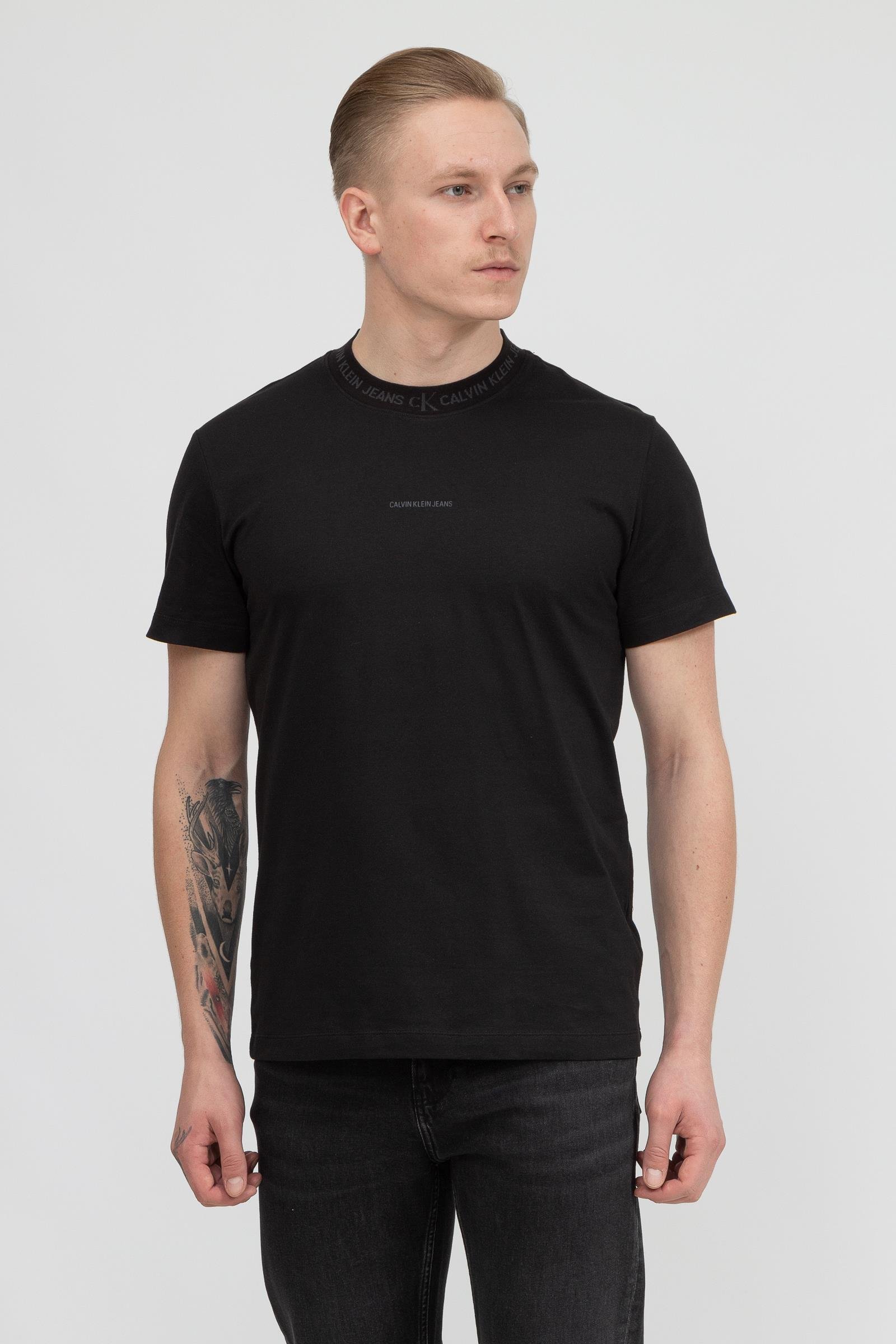 Calvin Klein Logo Jacquard Tee Erkek Bisiklet Yaka T-Shirt