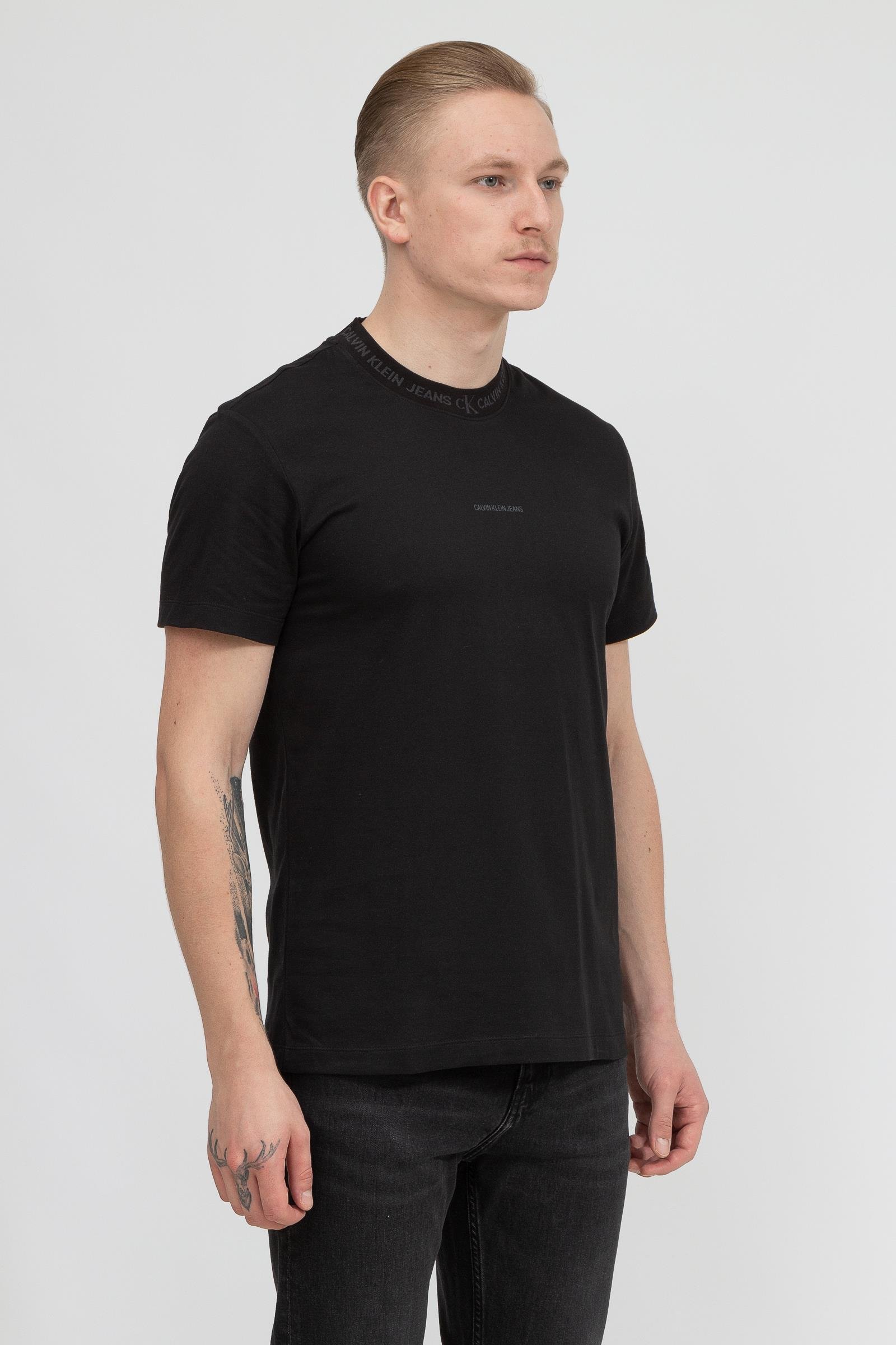Calvin Klein Logo Jacquard Tee Erkek Bisiklet Yaka T-Shirt