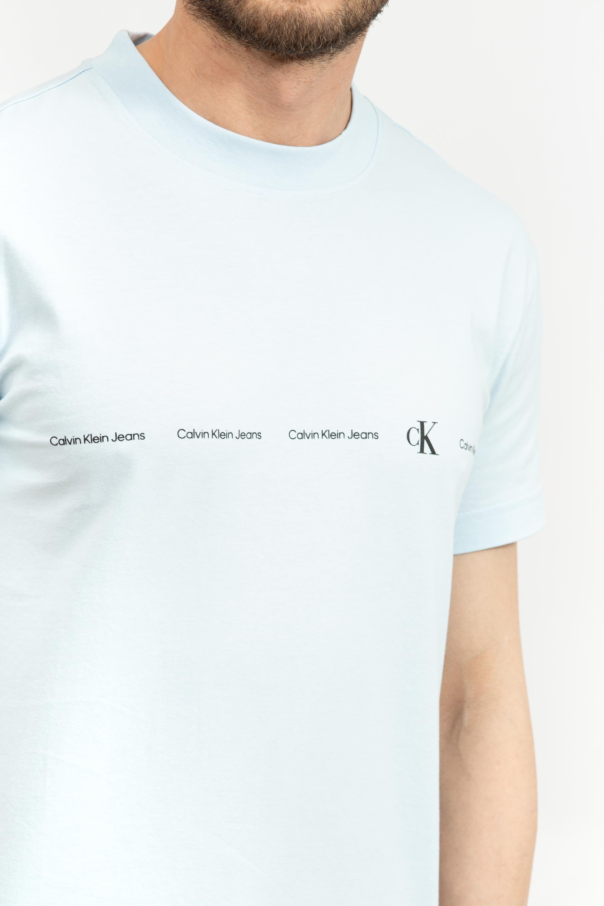Calvin Klein Logo Repeat Erkek Bisiklet Yaka T-Shirt