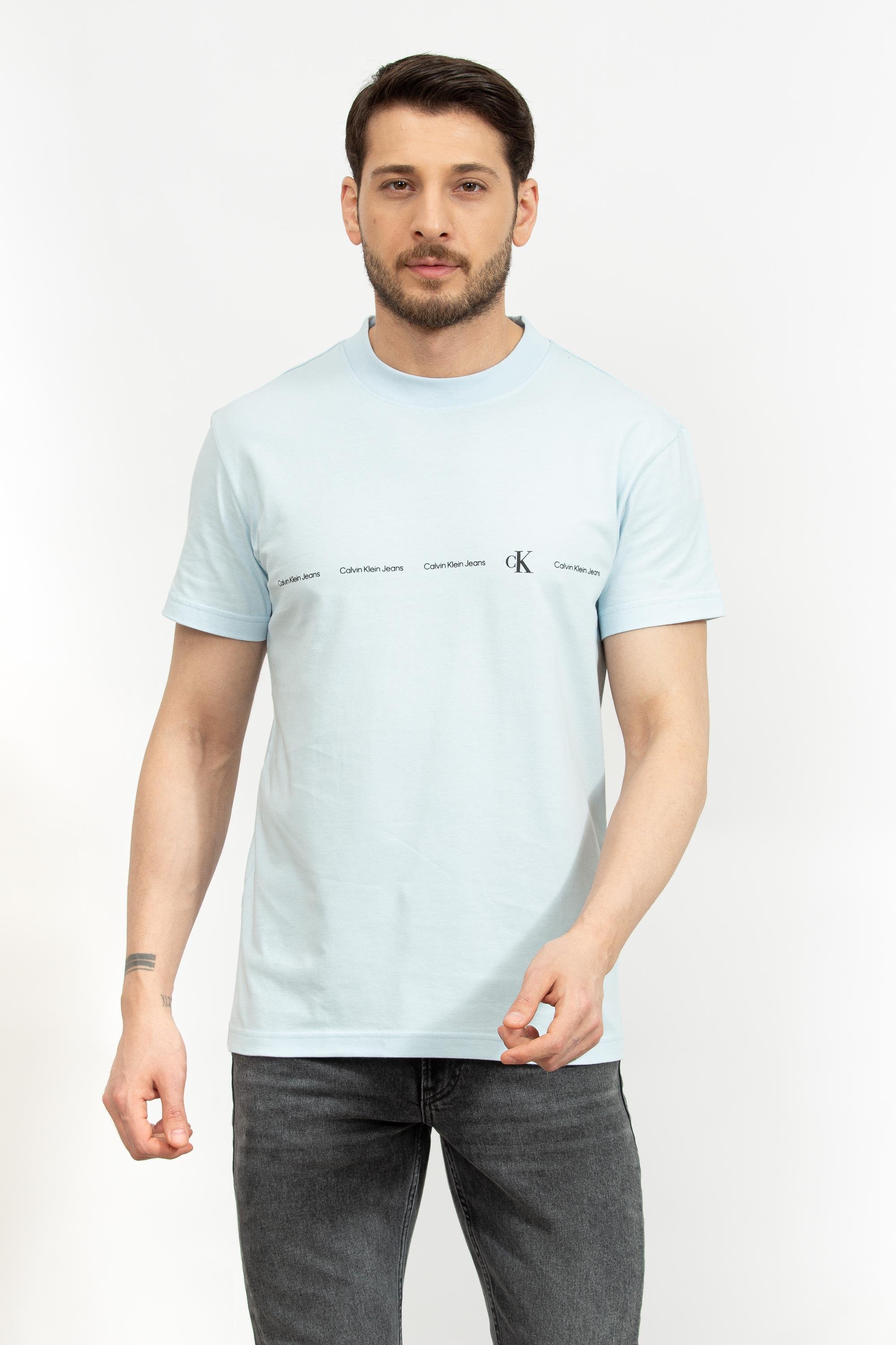 Calvin Klein Logo Repeat Erkek Bisiklet Yaka T-Shirt