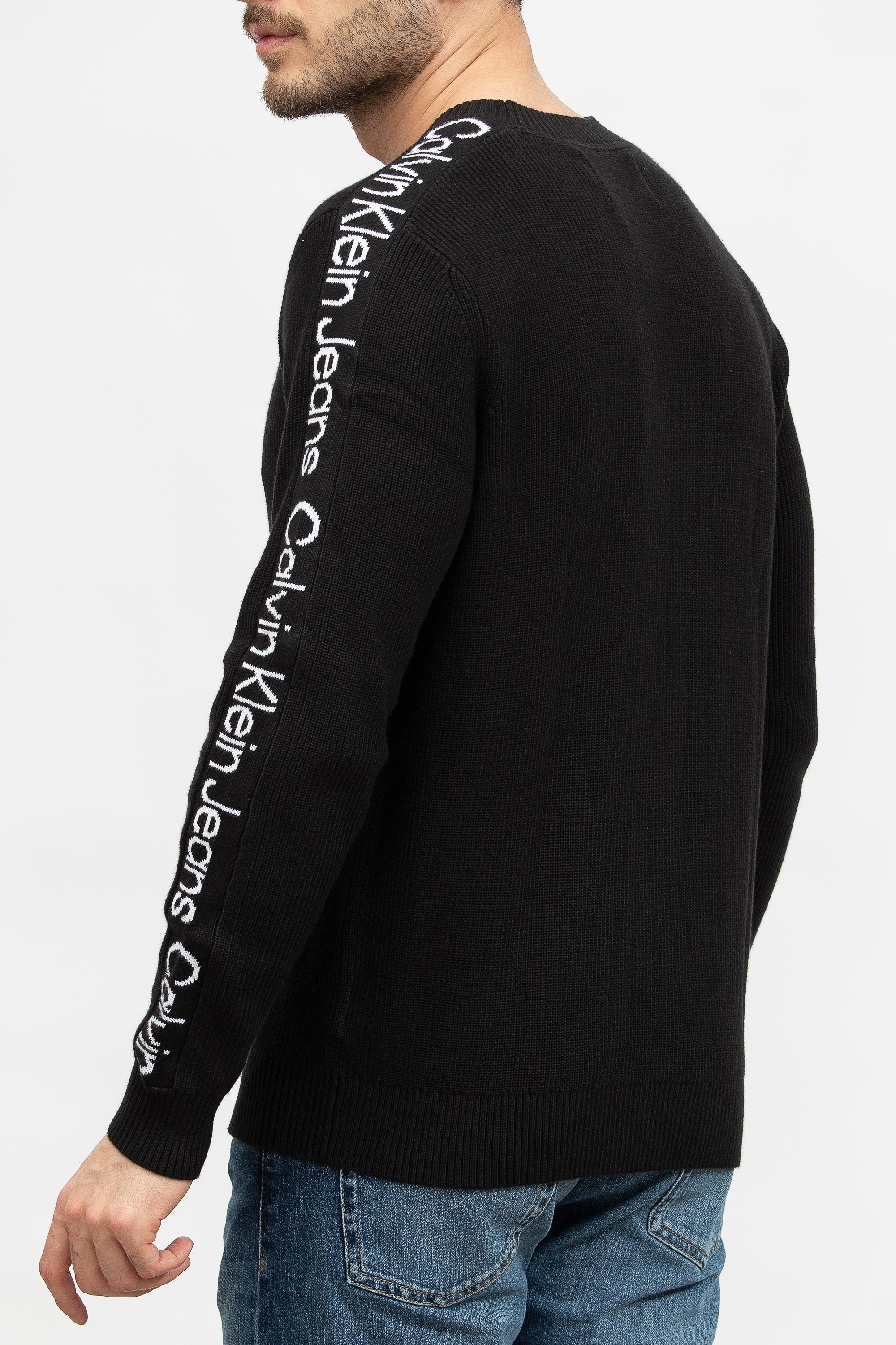 Calvin Klein Logo Tape Cn Erkek Triko