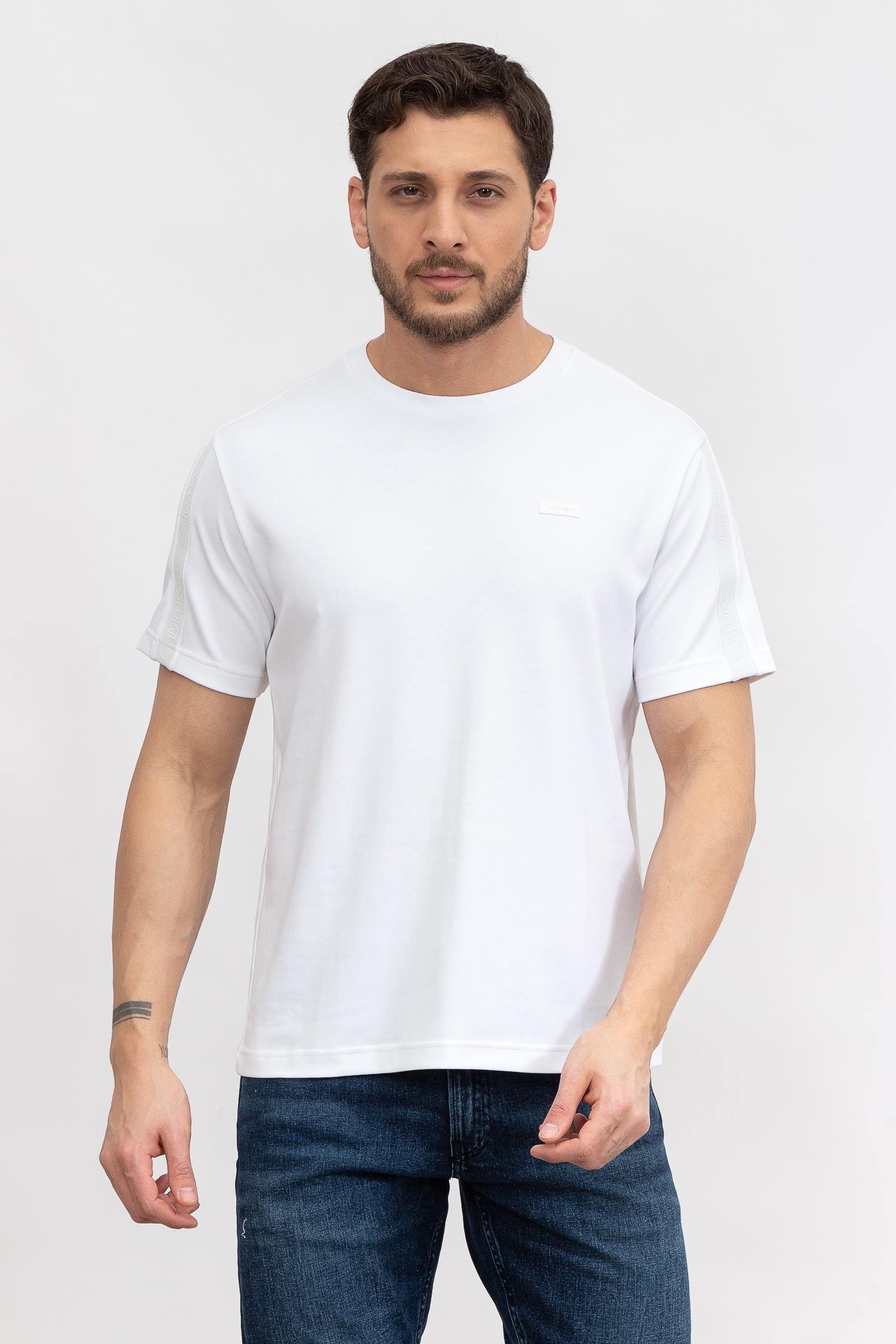Calvin Klein Logo Tape Comfort Erkek Bisiklet Yaka T-Shirt