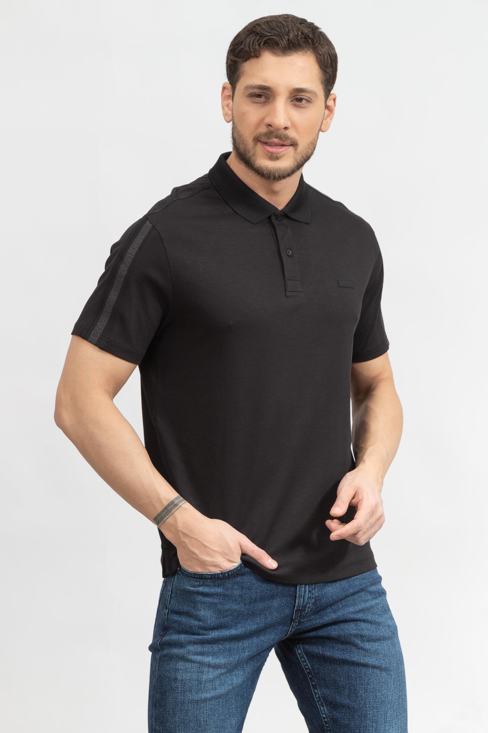 Calvin Klein Logo Tape Comfort Erkek Polo Yaka T-Shirt