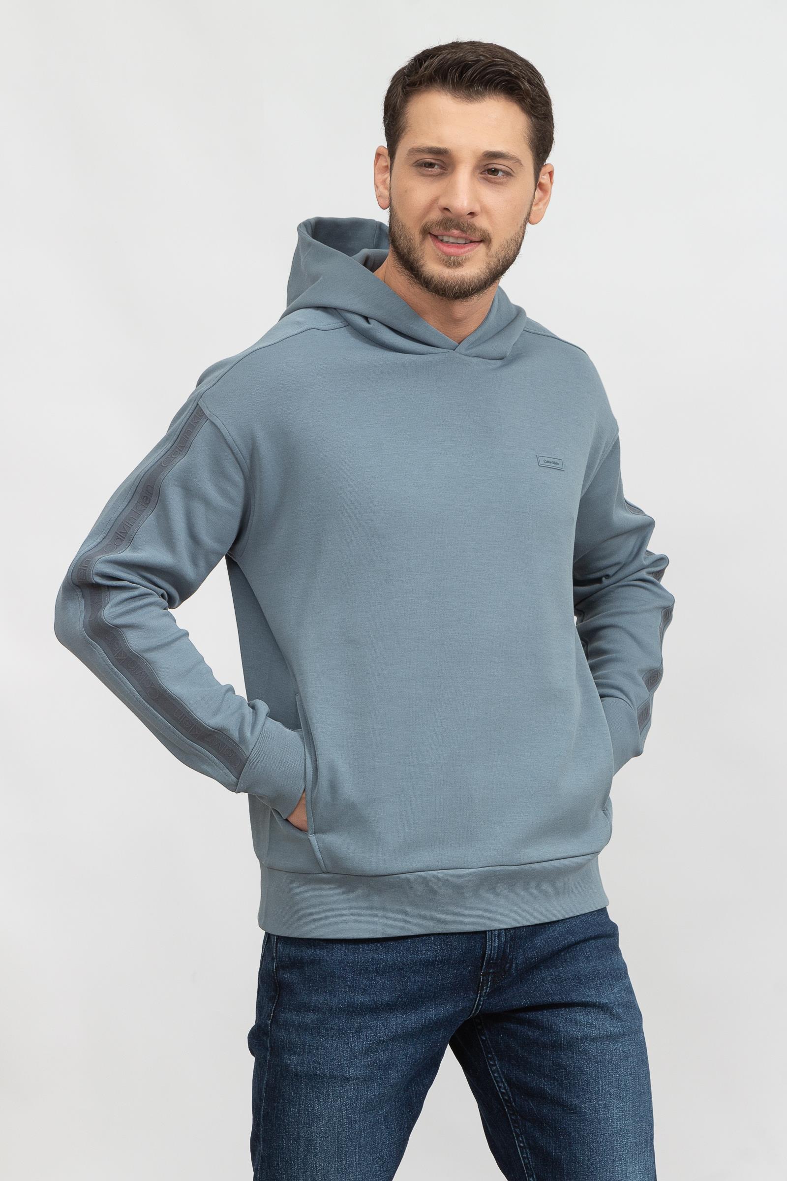 Calvin Klein Logo Tape Comfort Hoodie Erkek Kapüşonlu Sweatshirt