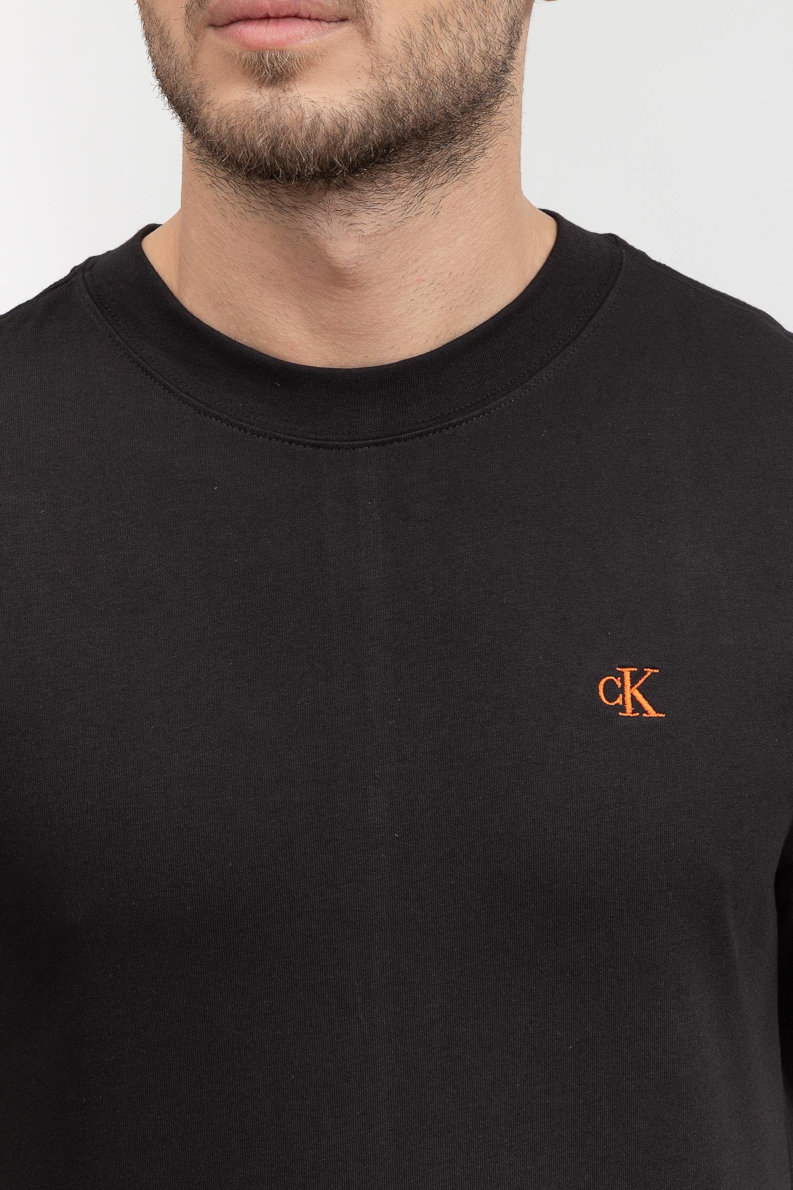 Calvin Klein Logo Tape Erkek Bisiklet Yaka T-Shirt