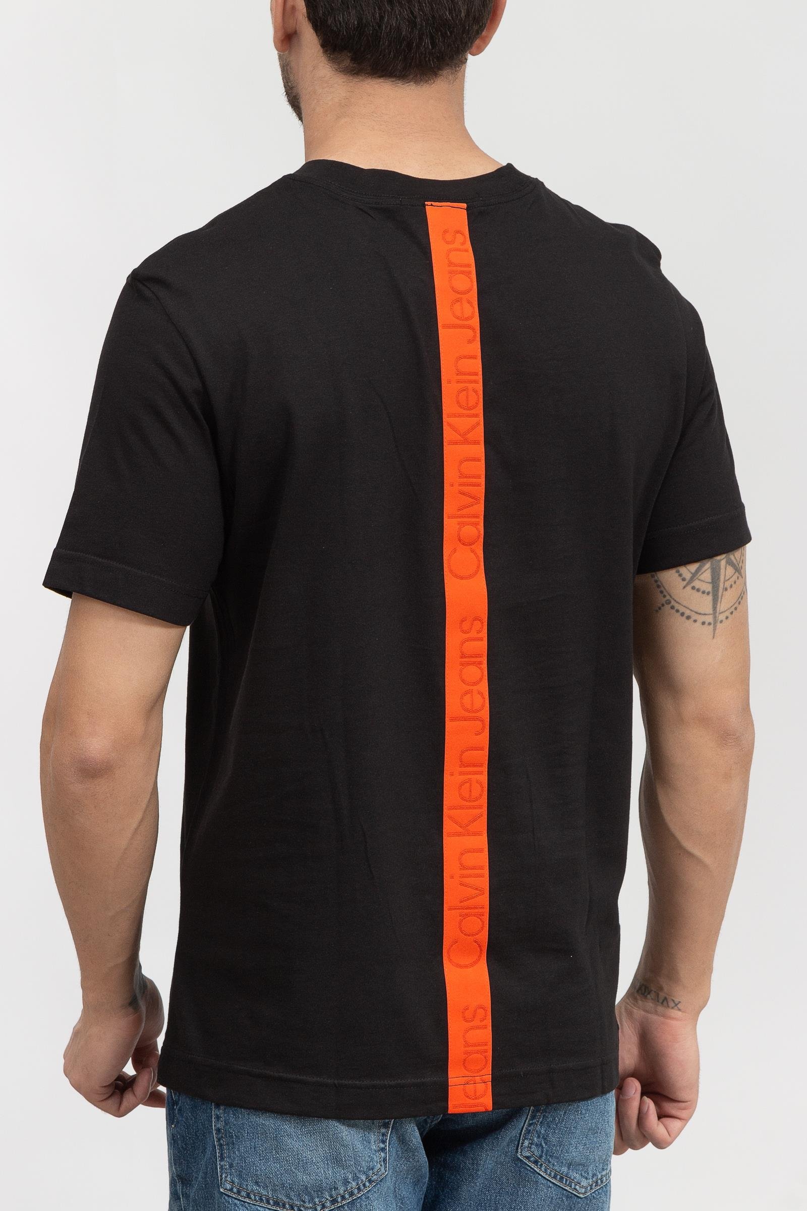 Calvin Klein Logo Tape Erkek Bisiklet Yaka T-Shirt