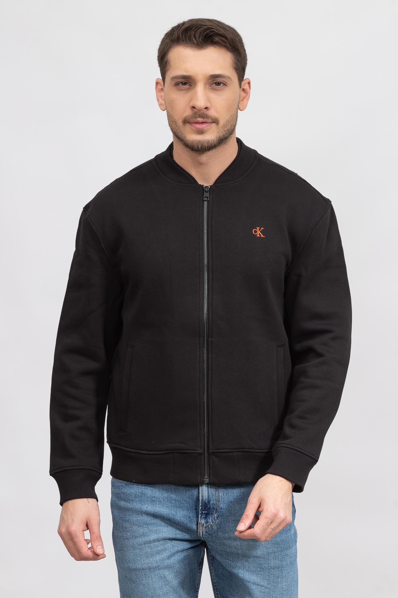 Calvin Klein Logo Tape Erkek Fermuarlı Sweatshirt