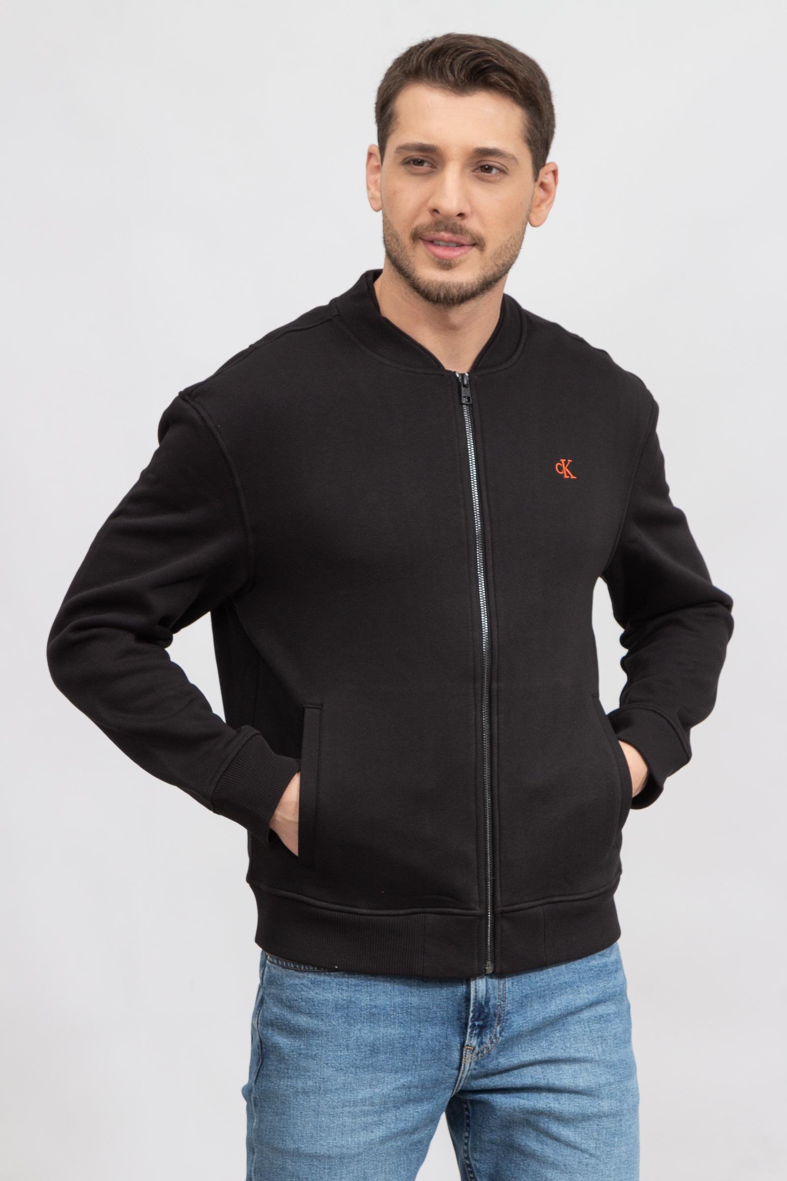 Calvin Klein Logo Tape Erkek Fermuarlı Sweatshirt