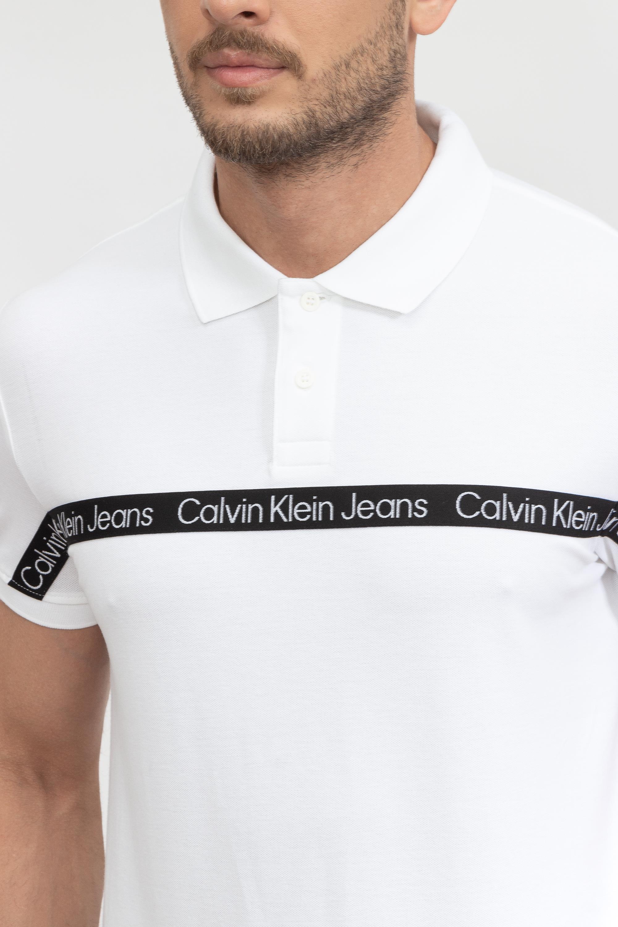 Calvin Klein Logo Tape Erkek Polo Yaka T-Shirt