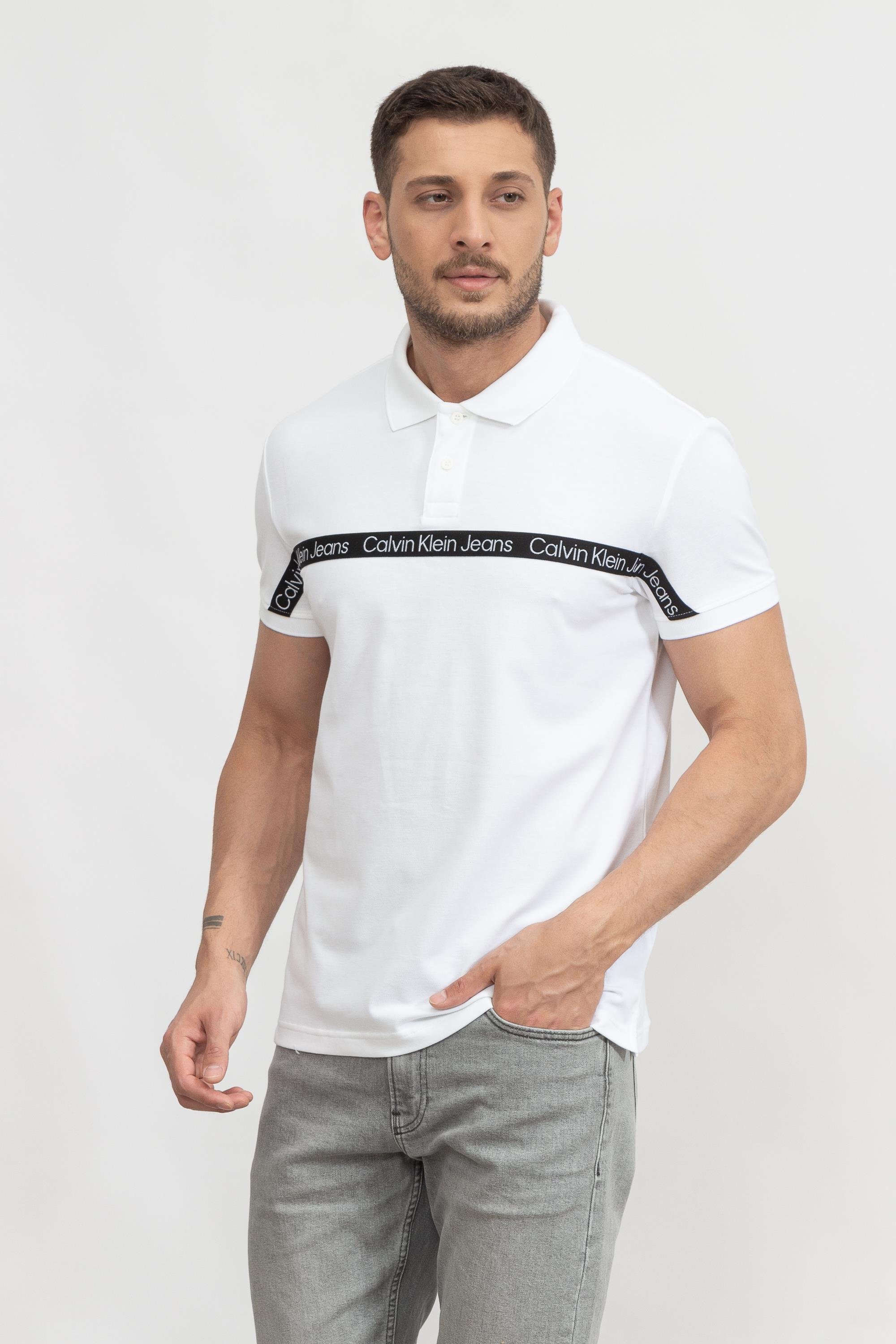 Calvin Klein Logo Tape Erkek Polo Yaka T-Shirt