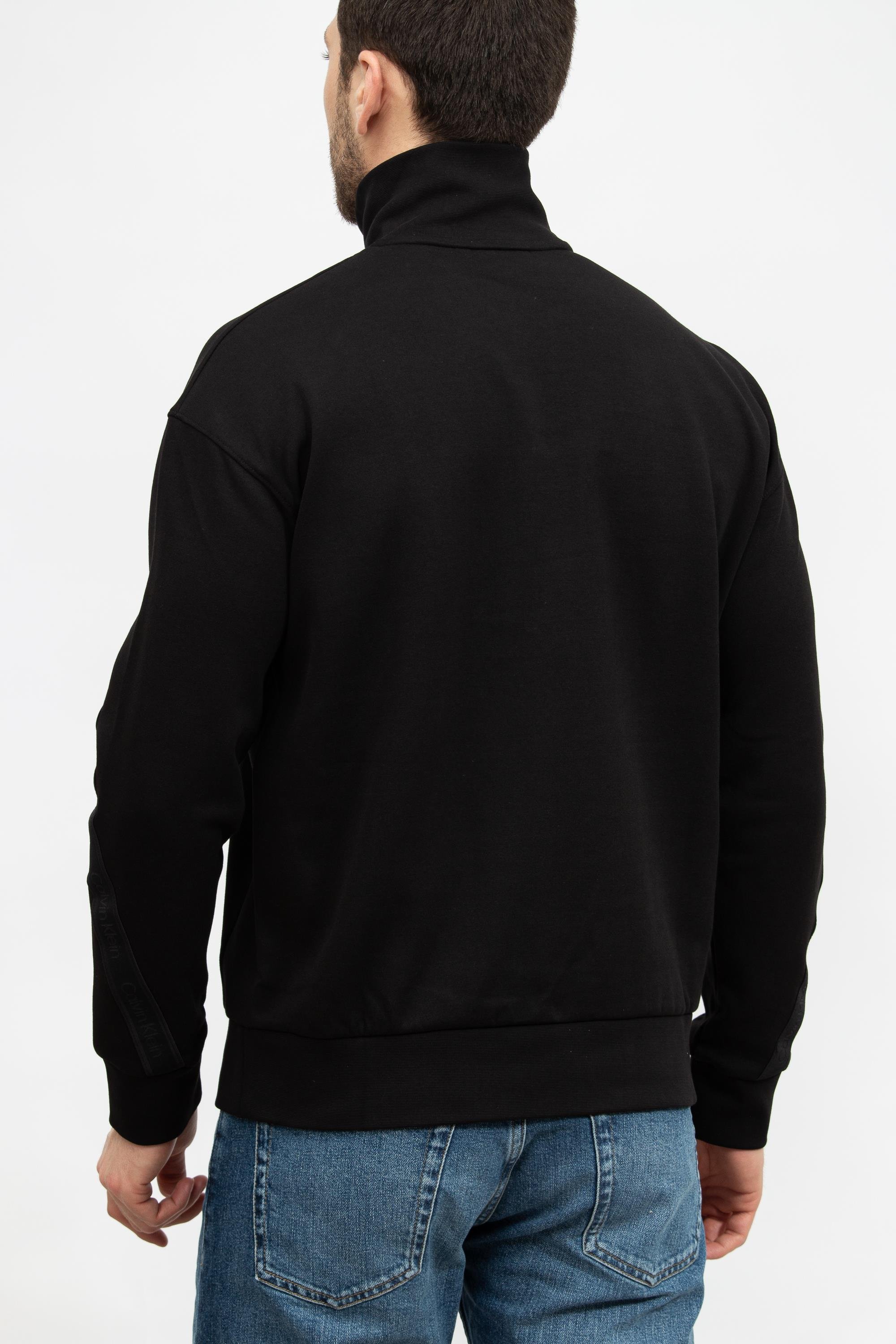 Calvin Klein Logo Tape Interlock Q-Zip Erkek Fermuarlı Sweatshirt