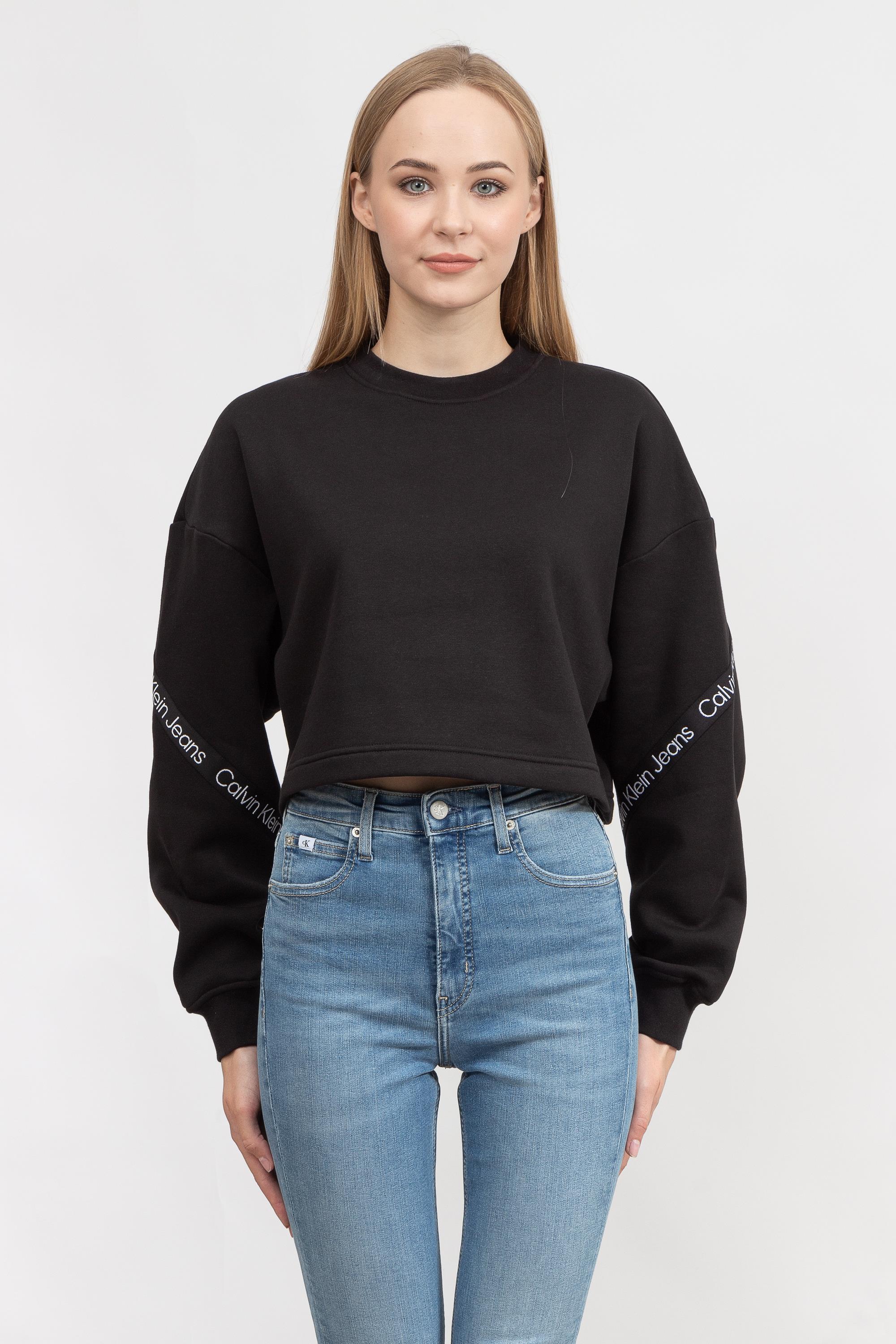 Calvin Klein Logo Tape Kadın Bisiklet Yaka Sweatshirt