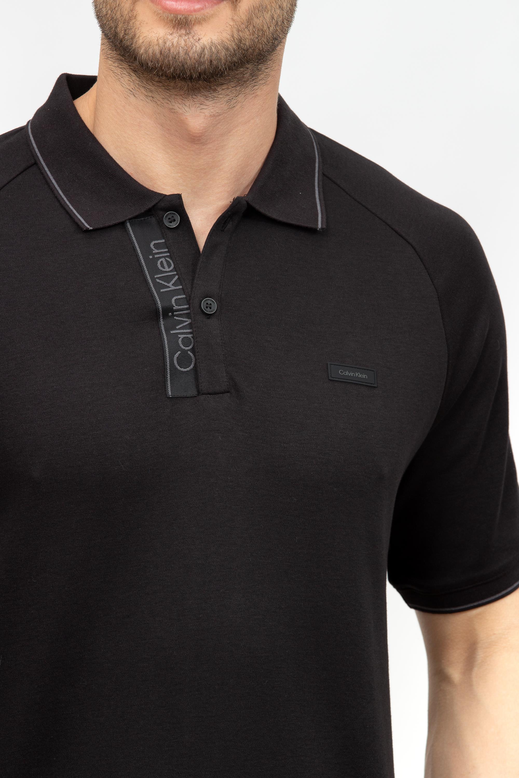 Calvin Klein Logo Tape Placket Raglan Erkek Polo Yaka T-Shirt