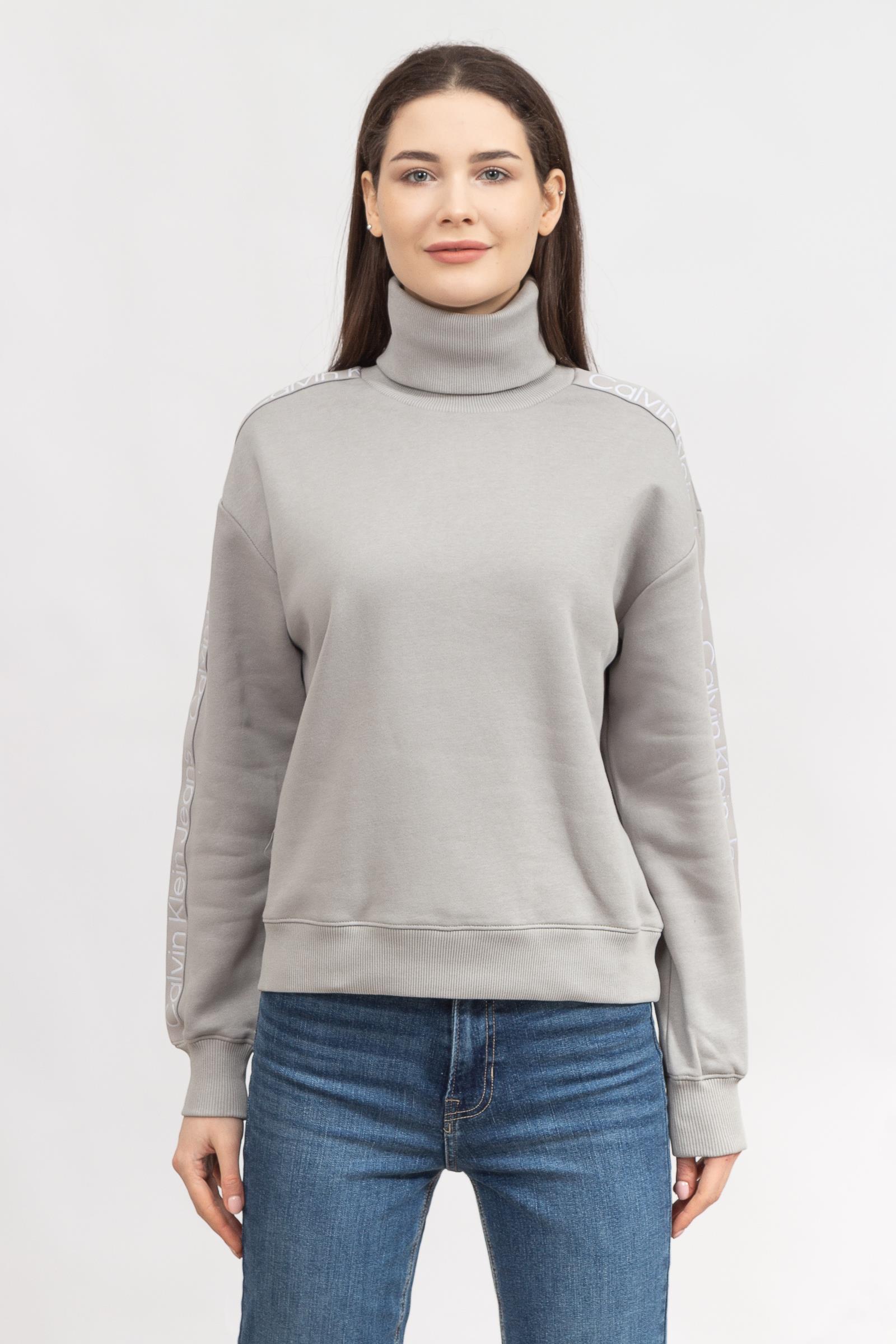 Calvin Klein Logo Tape/Jacquard Kadın Bisiklet Yaka Sweatshirt