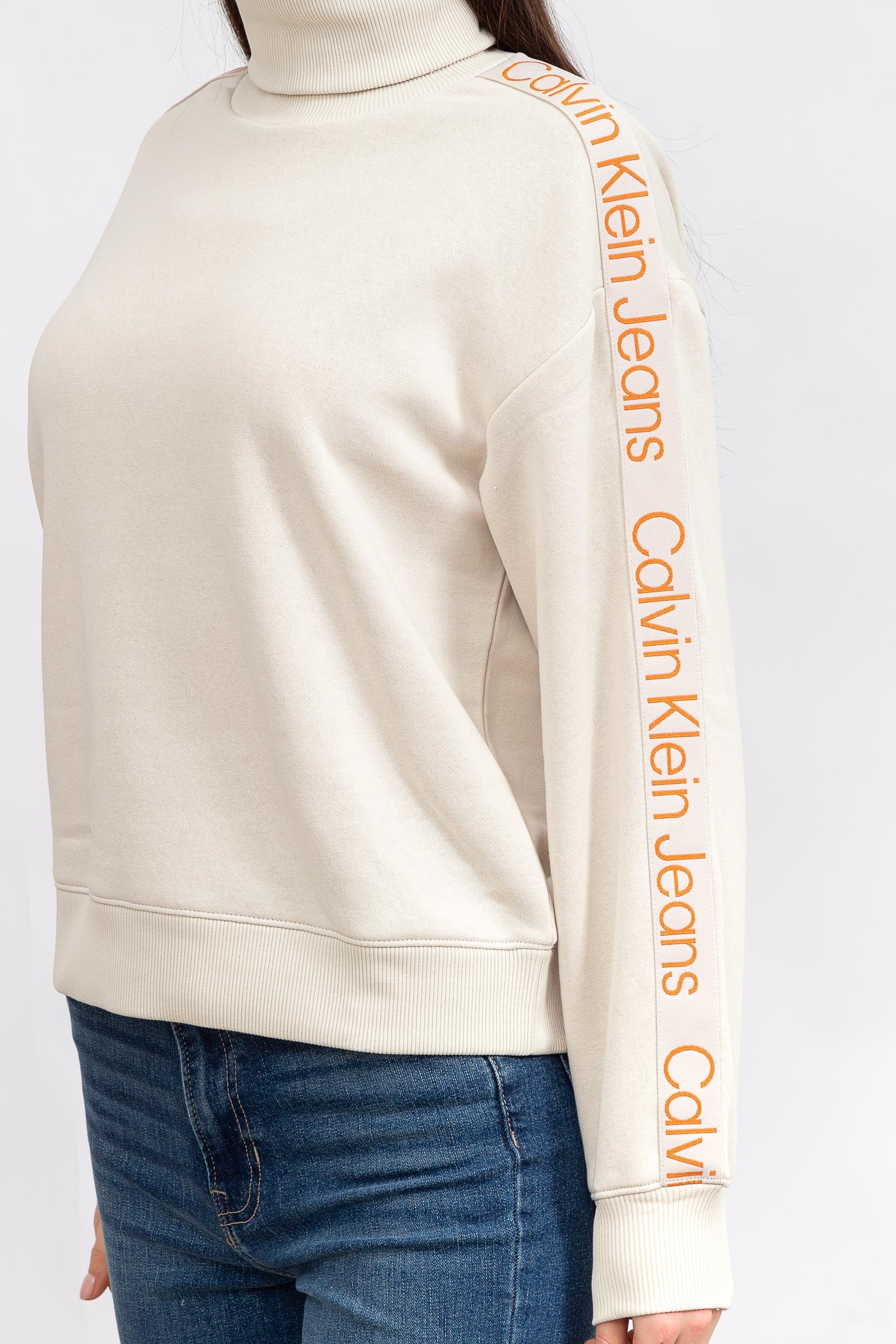 Calvin Klein Logo Tape/Jacquard Kadın Bisiklet Yaka Sweatshirt